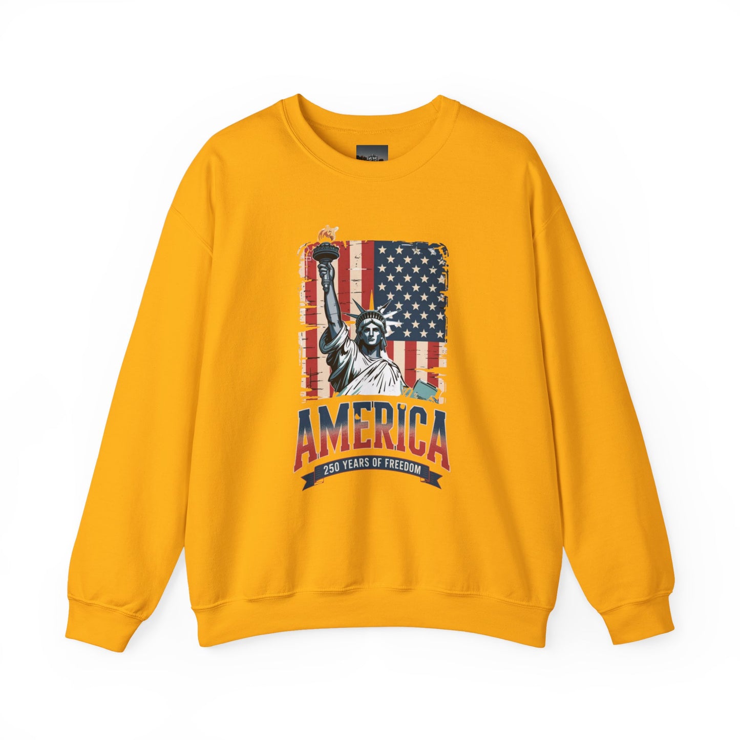 #250 Statue of Liberty American Flag 'America' Patriotic Independence Day Crewneck Sweatshirt