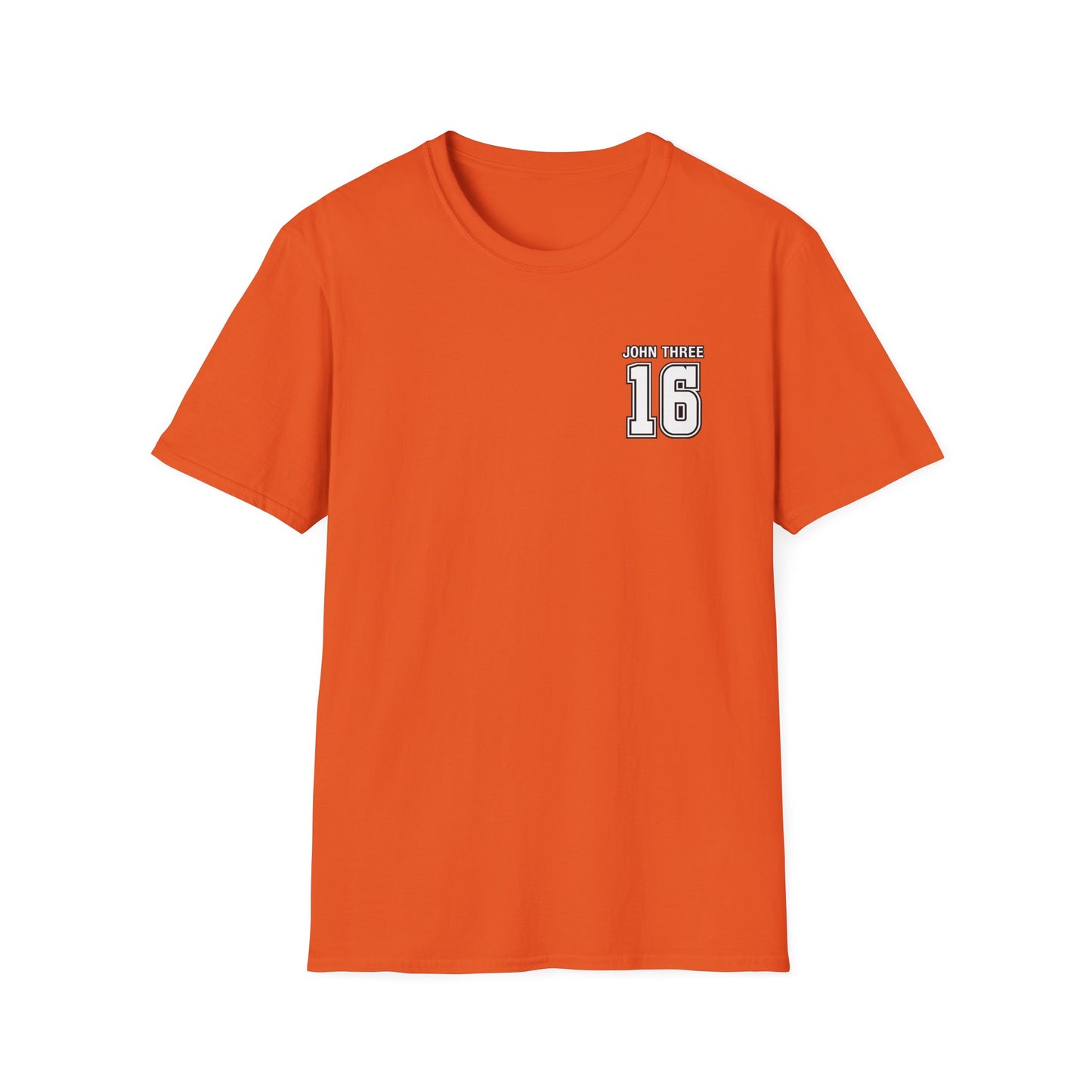 John Three 16 Chest and Back Jersey Print with Scripture Tee