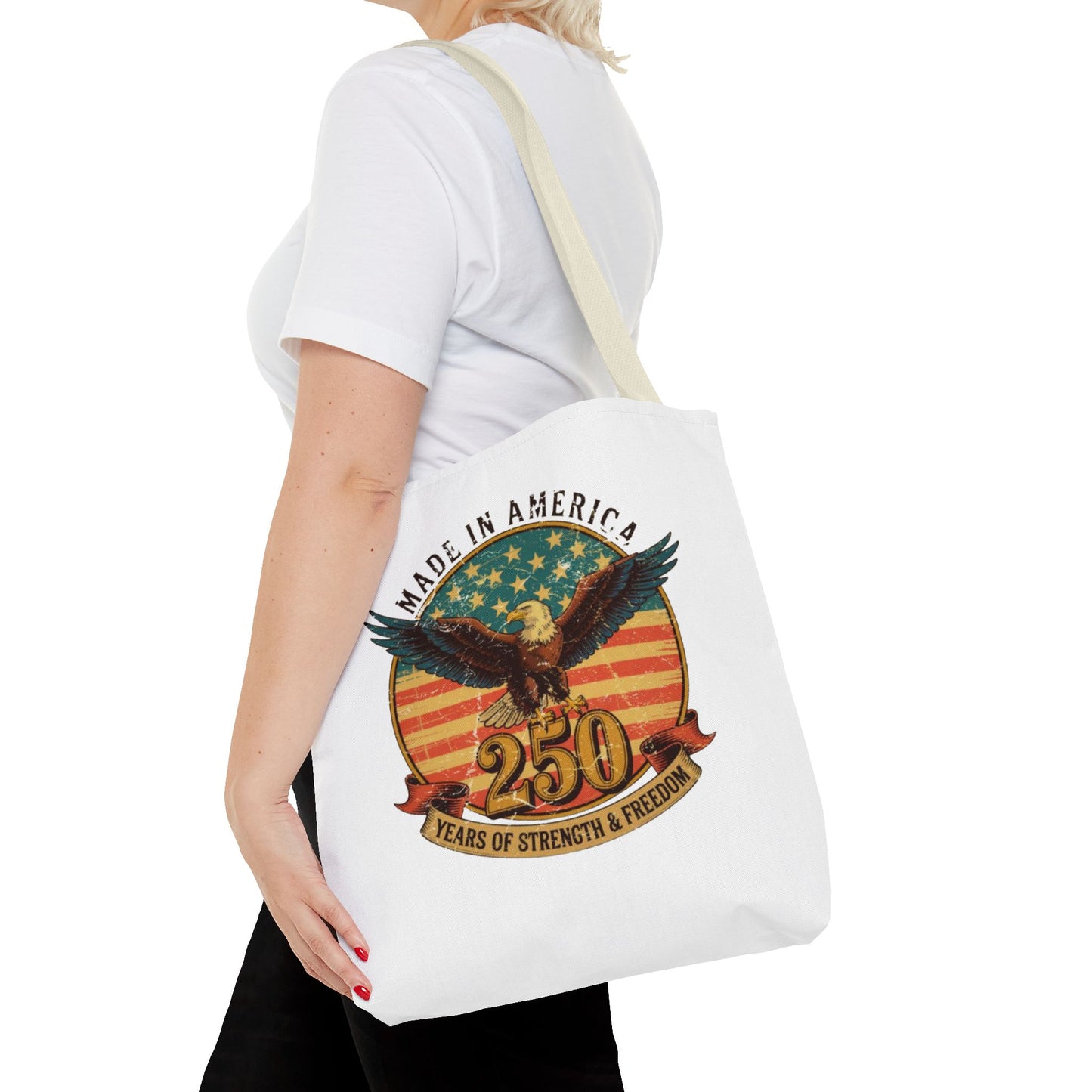 #250 Made in America Eagle 250th Anniversary Patriotic Tote Bag