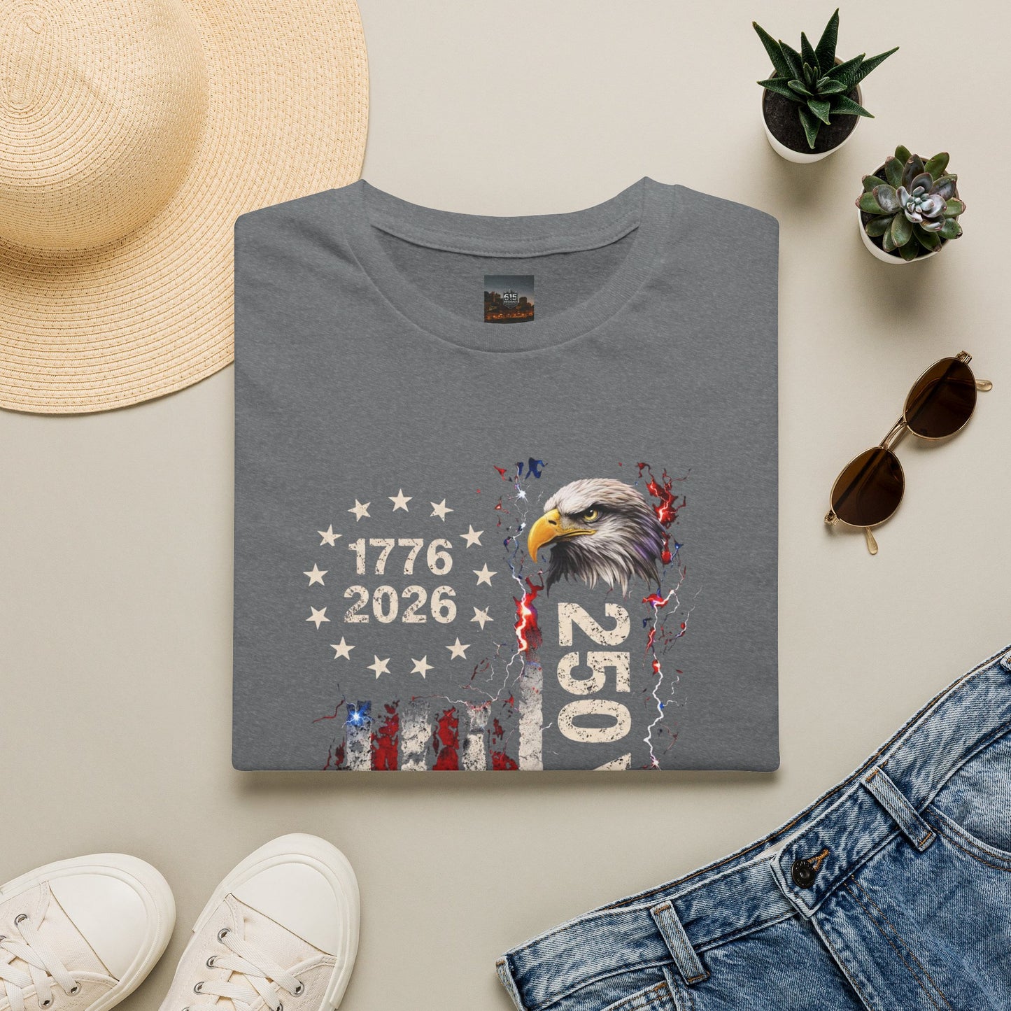 #250 1776-2026 250 Years USA Bicentennial Eagle T-Shirt