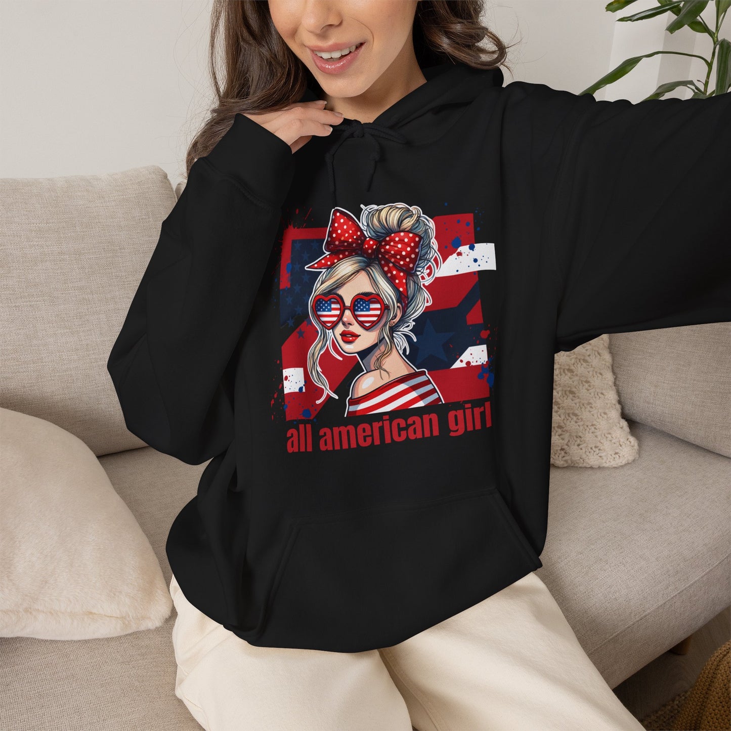 #250 All American Girl Patriotic Hoodie