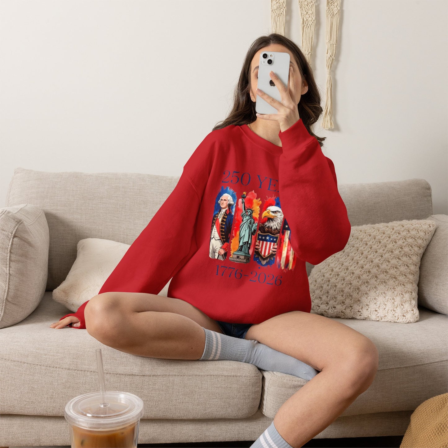 #250 250 Years American History Celebration 1776–2026 Patriotic Crewneck Sweatshirt