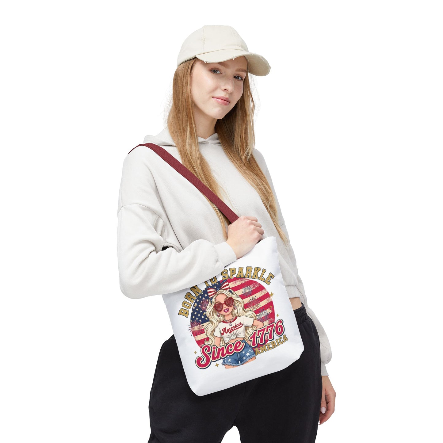#250 "Born to Sparkle Since 1776" Patriotic Tote Bag