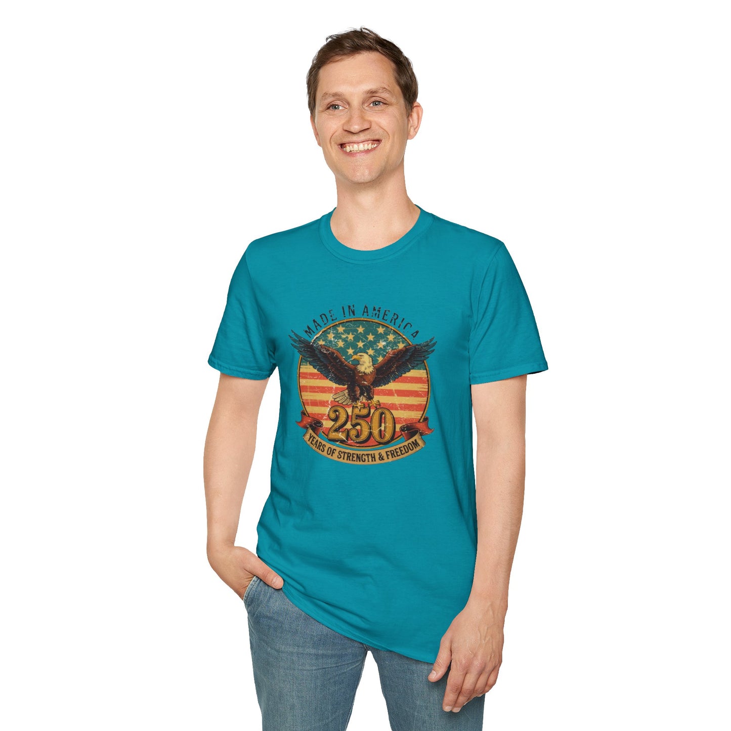 #250 Made in America Eagle 250th Anniversary Patriotic T-Shirt
