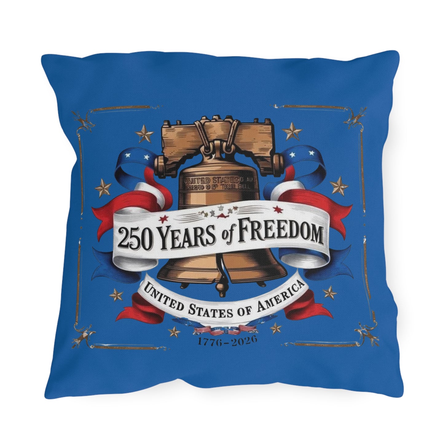 #250 250 Years of Freedom Liberty Bell Outdoor Throw Pillow