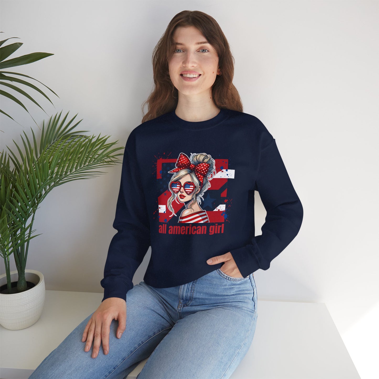 #250 All American Girl Patriotic Sweatshirt