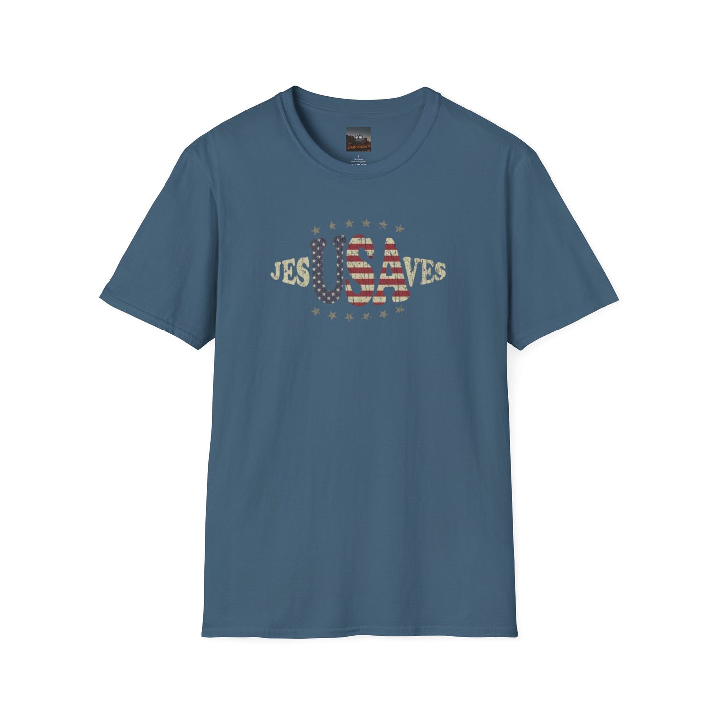 JesUSAves Patriotic T-Shirt — American Flag Christian Faith Tee