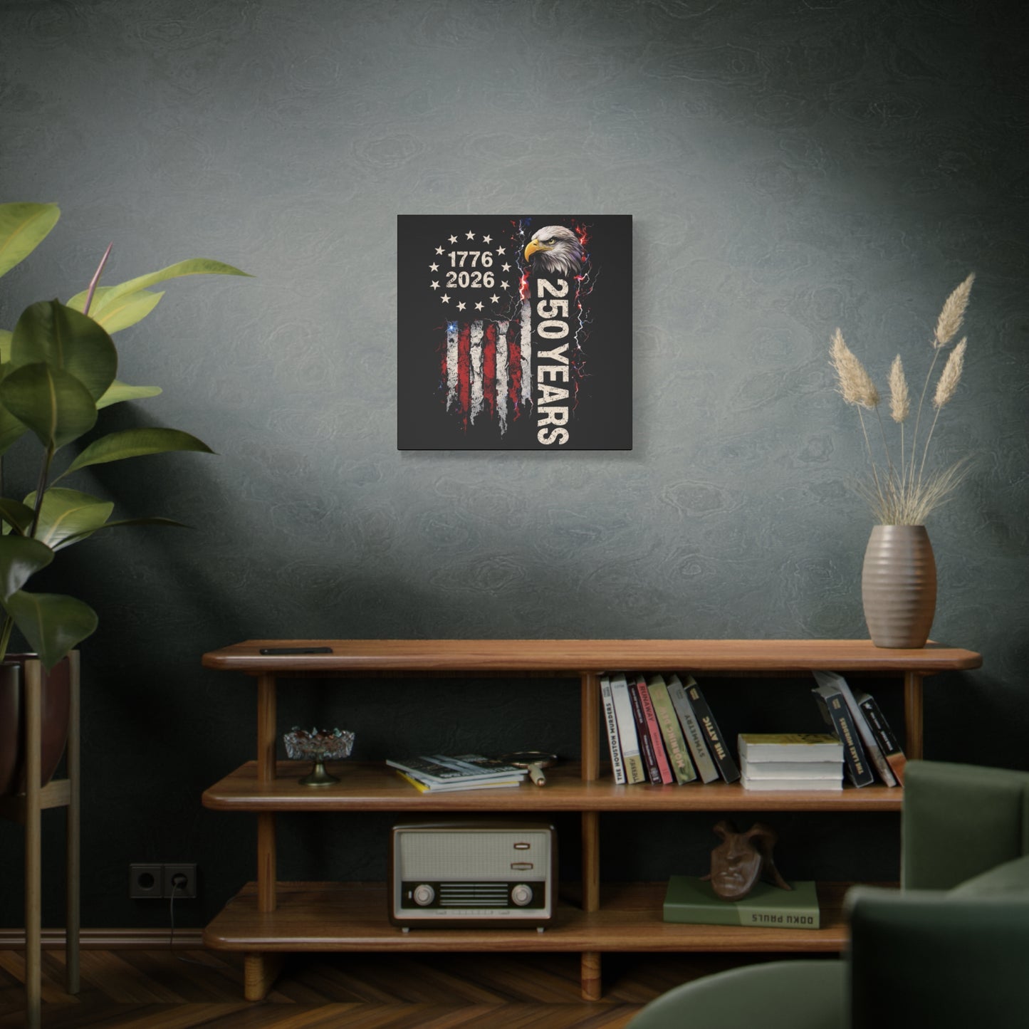 #250 1776-2026 250 Years USA Bicentennial Eagle Matte Canvas Wall Art