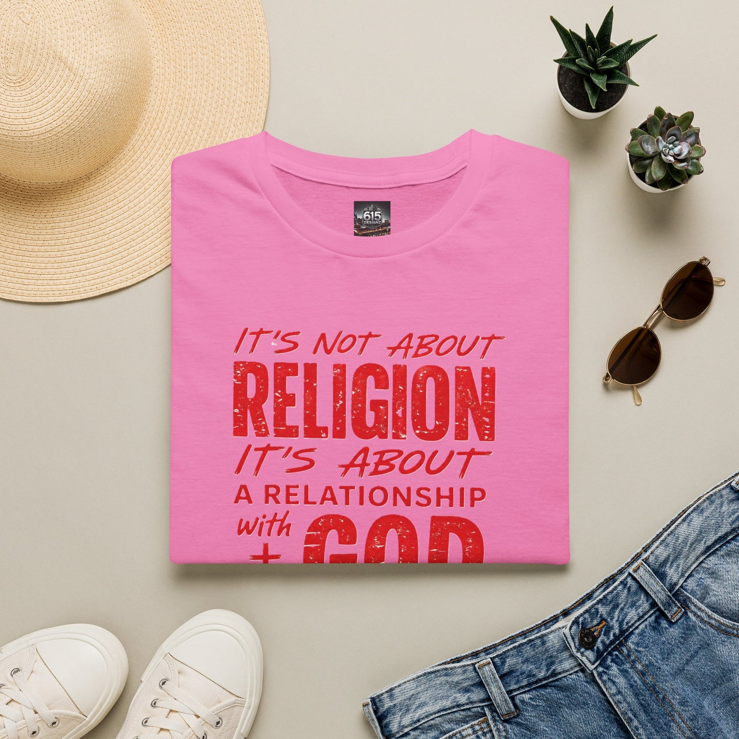 It's Not About Religion, It's About a Relationship with God - Christian Message T-Shirt