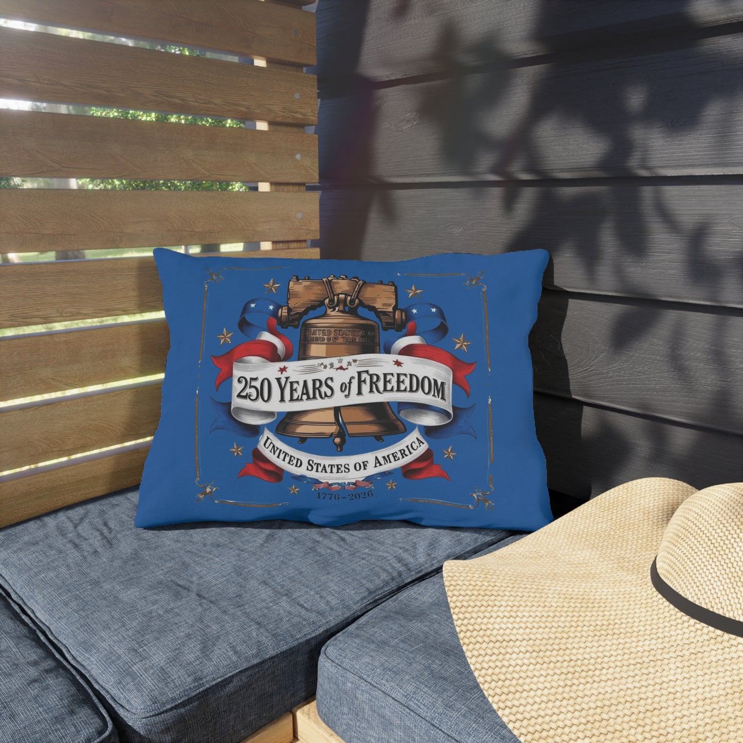 #250 250 Years of Freedom Liberty Bell Outdoor Throw Pillow