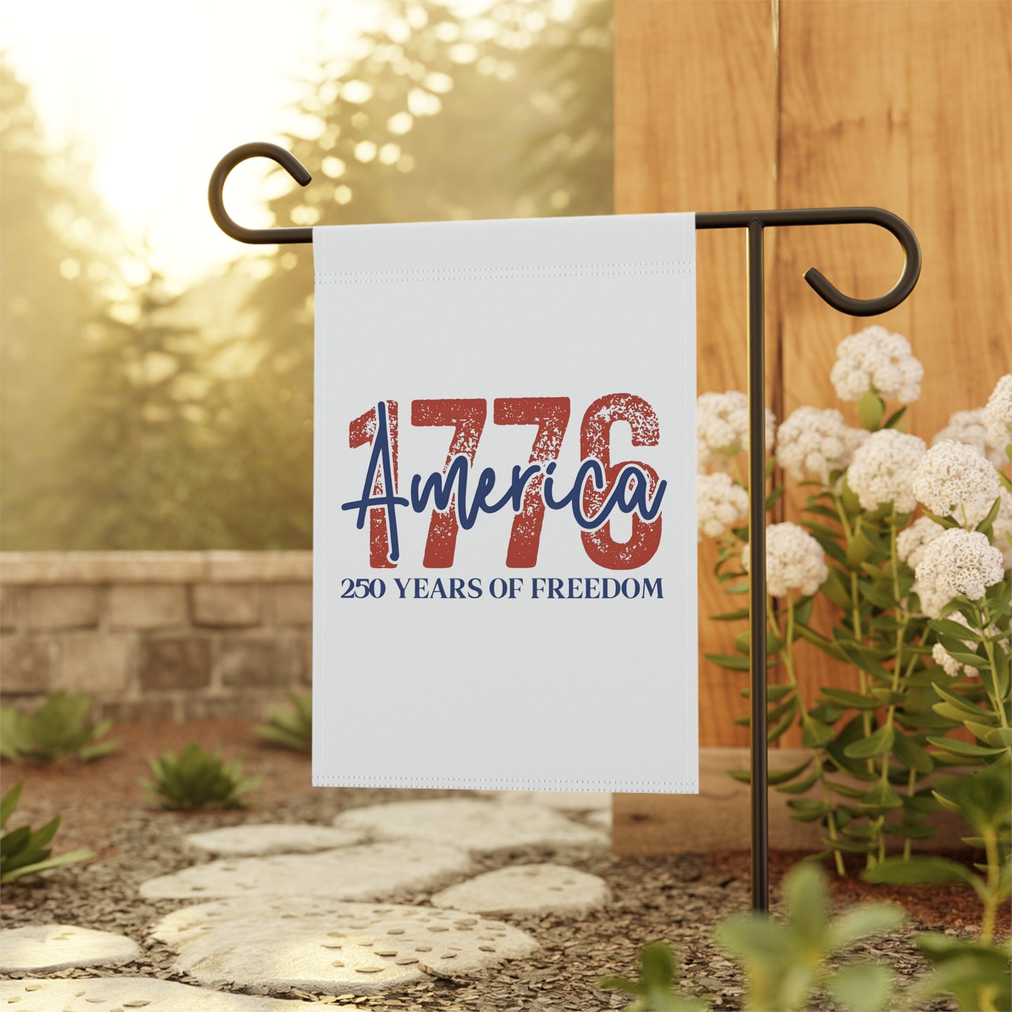 #250 1776 America: 250 Years of Freedom' Patriotic Independence Day Garden Flag — House Banner