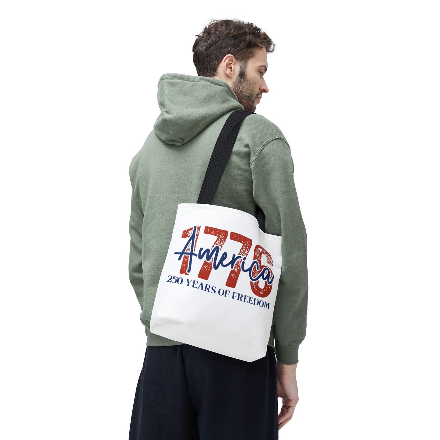 #250 1776 America: 250 Years of Freedom' Patriotic Independence Day Tote Bag