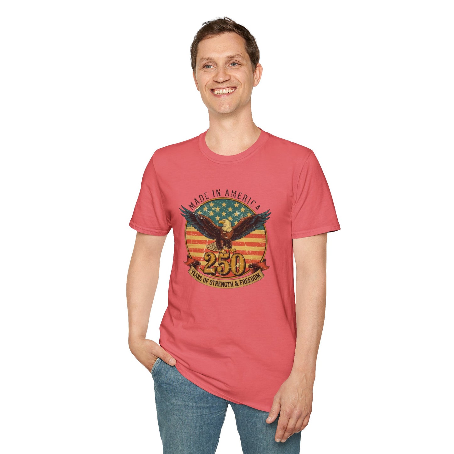 #250 Made in America Eagle 250th Anniversary Patriotic T-Shirt