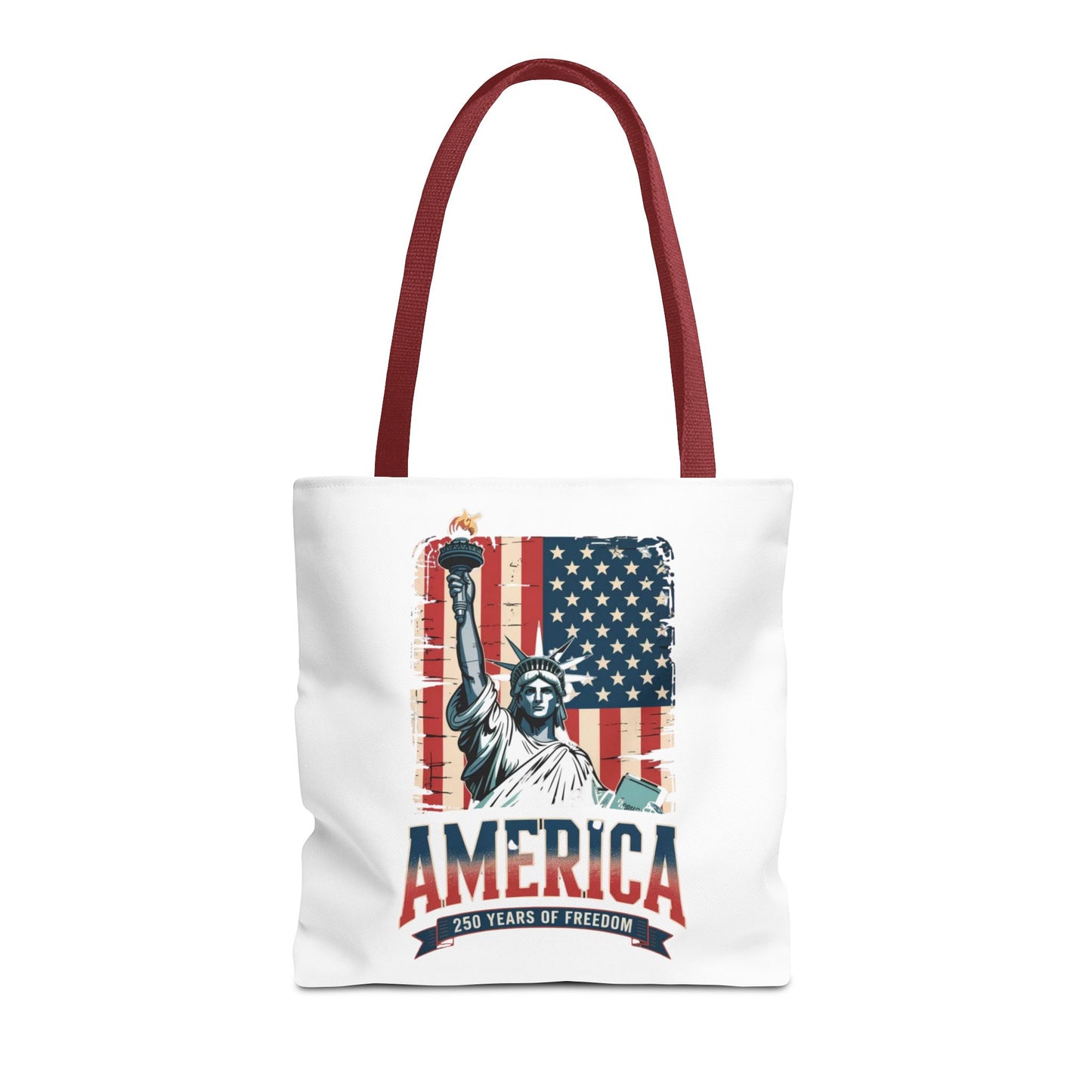 #250 Statue of Liberty American Flag 'America' Patriotic Independence Day Tote Bag