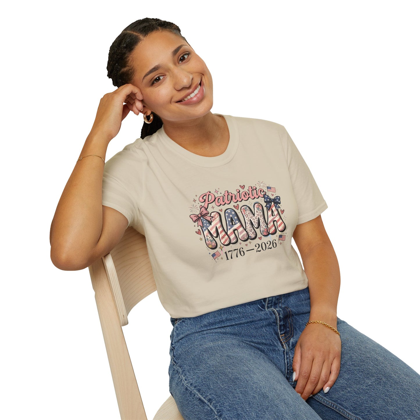 #250 Patriotic Mama 1776–2026 American Flag T-Shirt