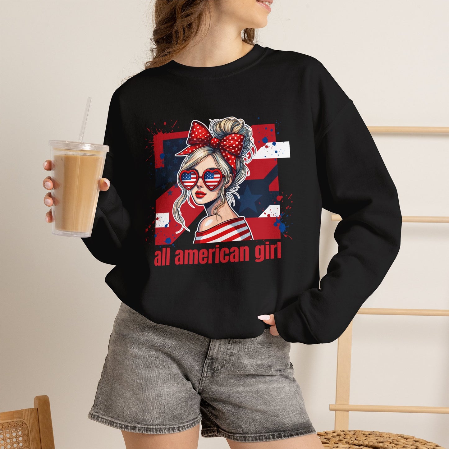#250 All American Girl Patriotic Sweatshirt
