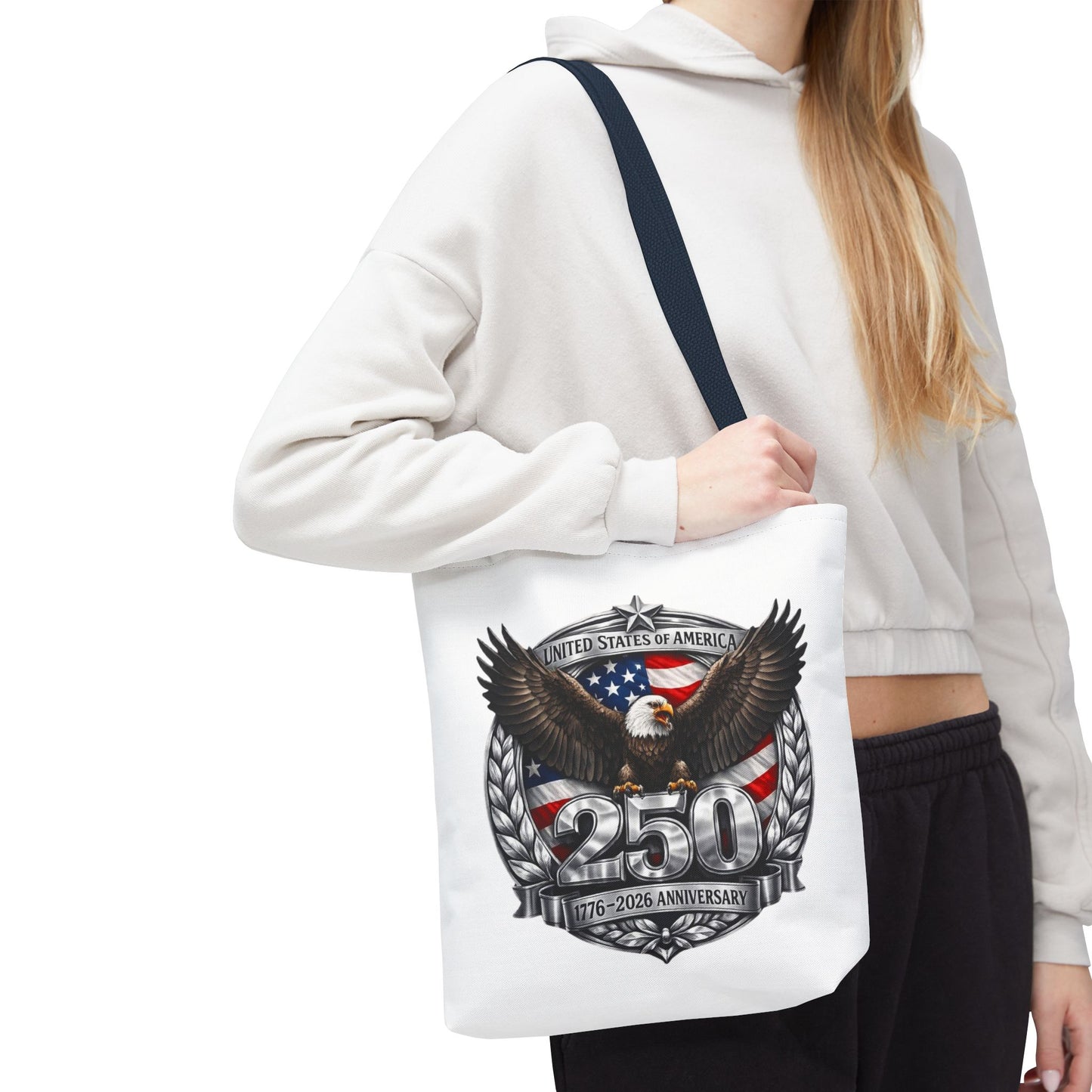 #250 Patriotic Bald Eagle 250 United States Emblem Tote Bag