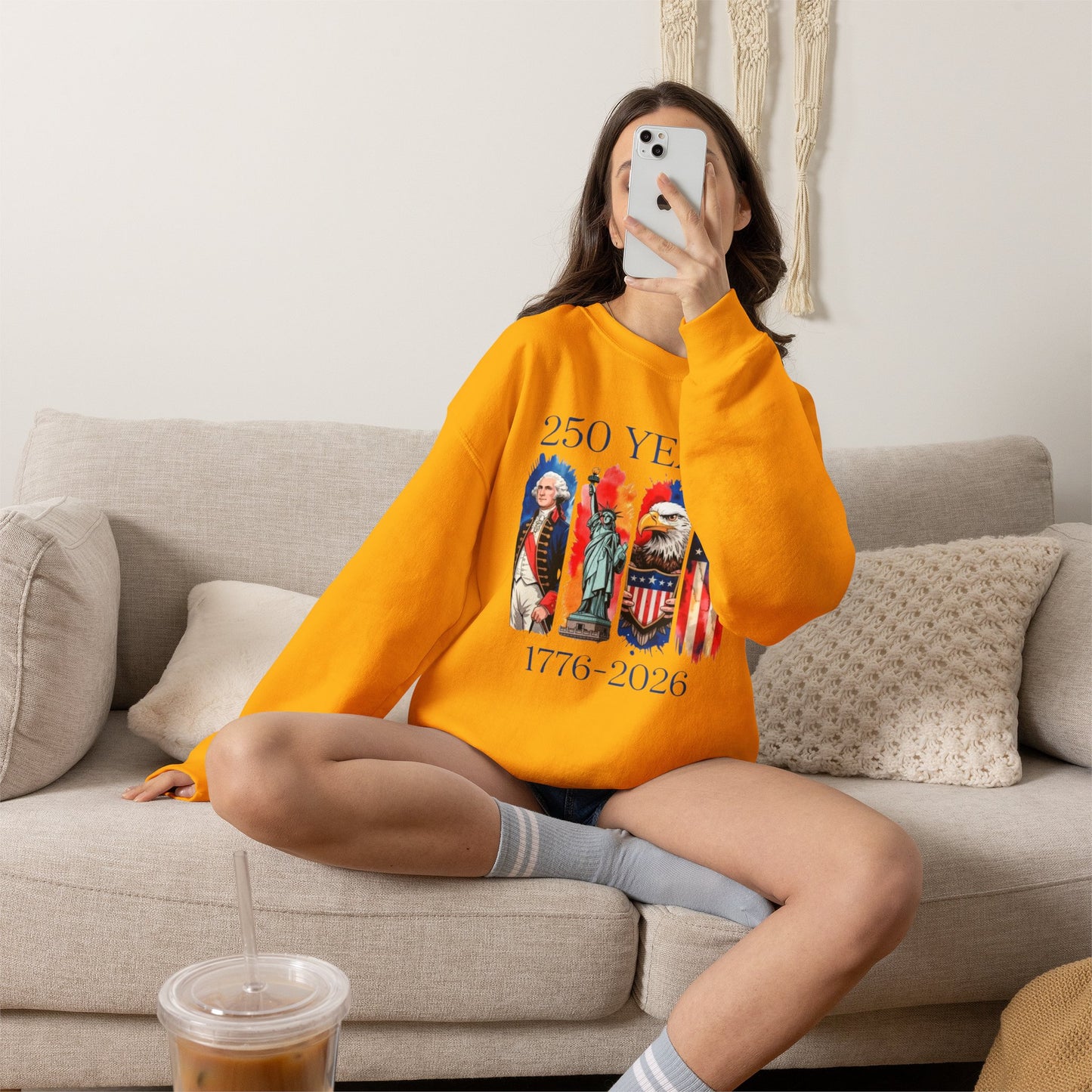 #250 250 Years American History Celebration 1776–2026 Patriotic Crewneck Sweatshirt