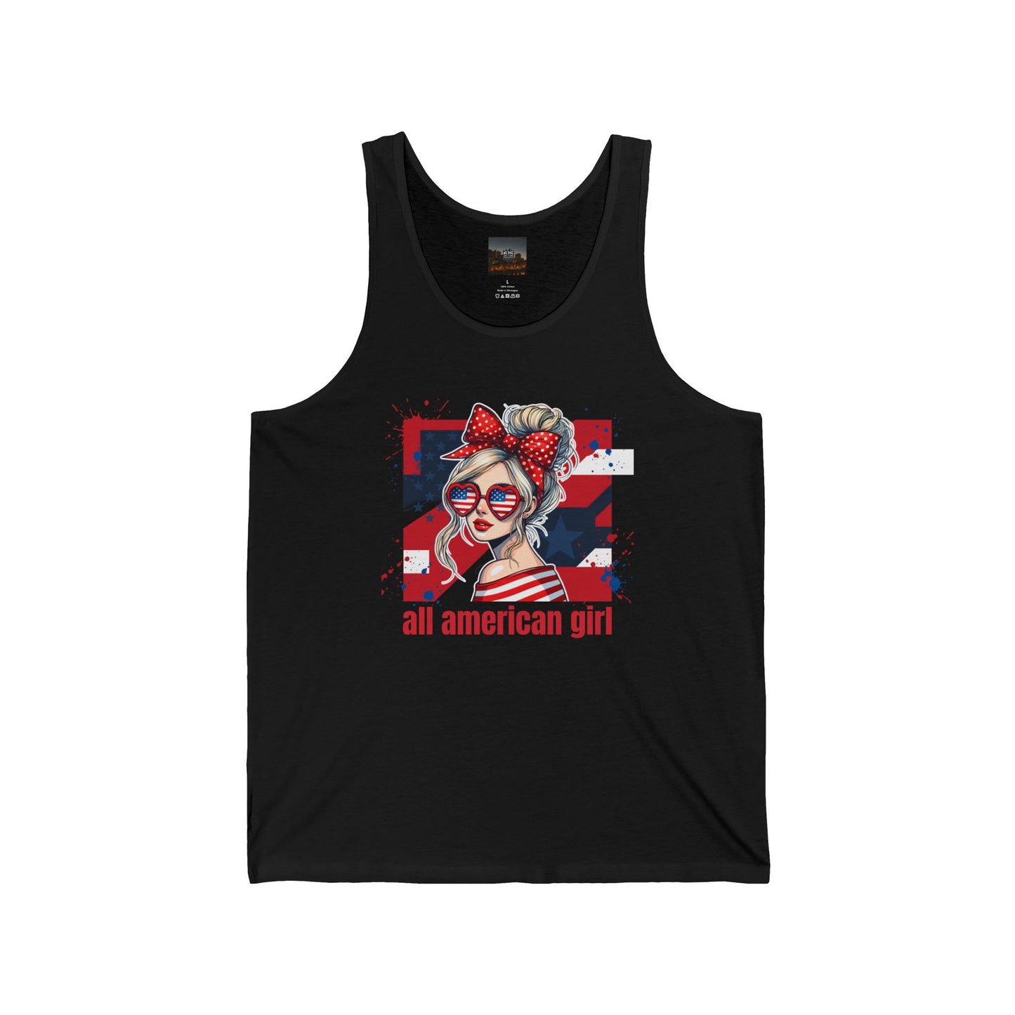 #250 All American Girl Patriotic Tank Top