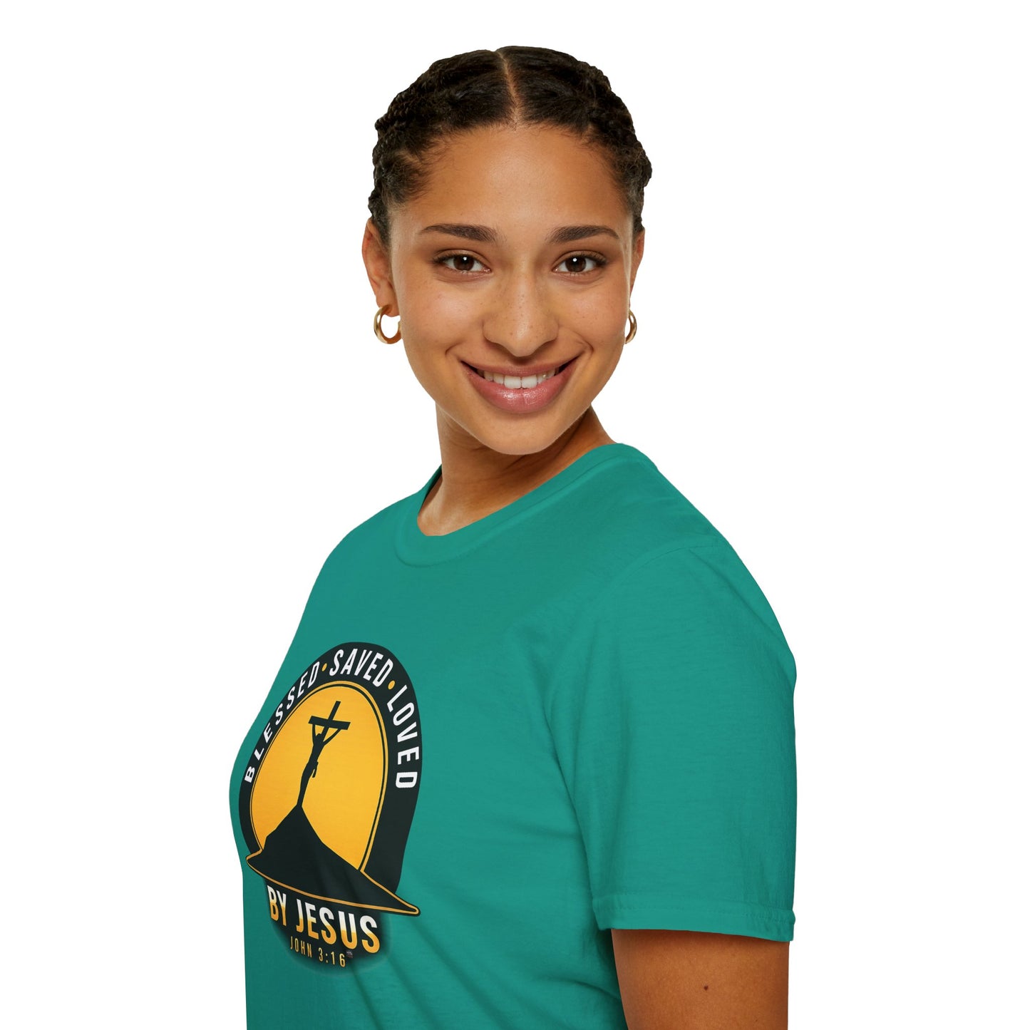 Blessed • Saved • Loved by Jesus T-Shirt — Christian Faith Tee