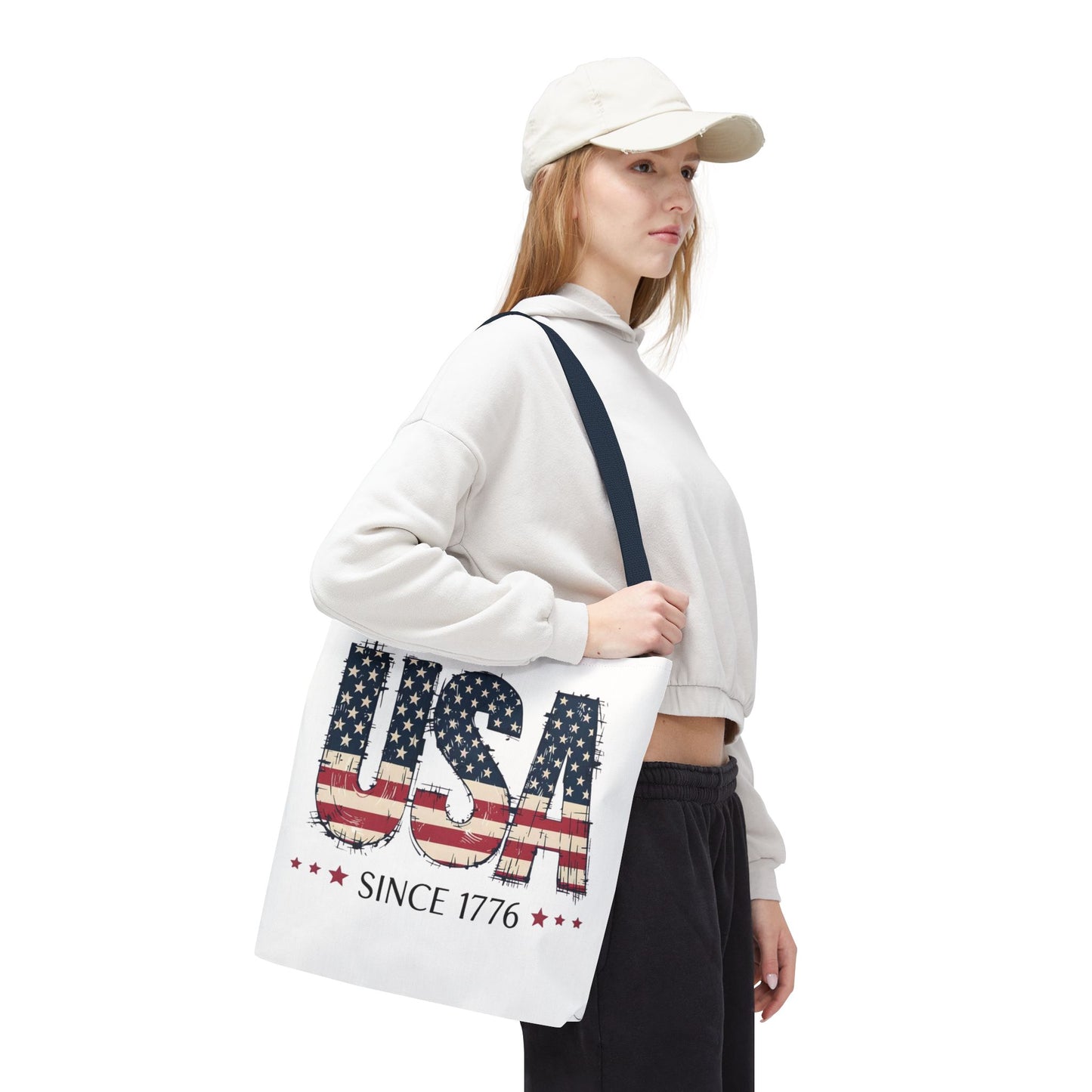 #250 USA Flag "USA Since 1776" Patriotic Tote Bag
