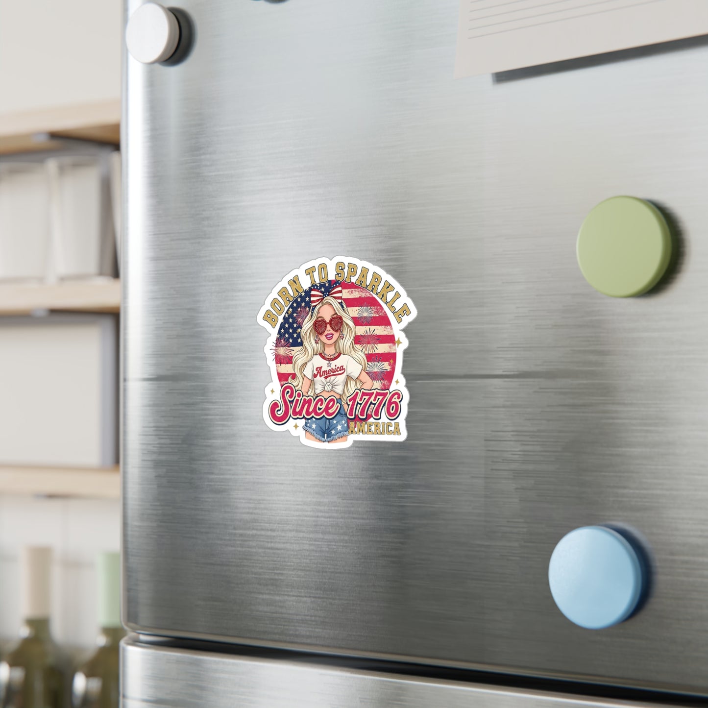 #250 "Born to Sparkle Since 1776" Patriotic Vinyl Sticker Kiss-Cut Decal (Fourth of July)