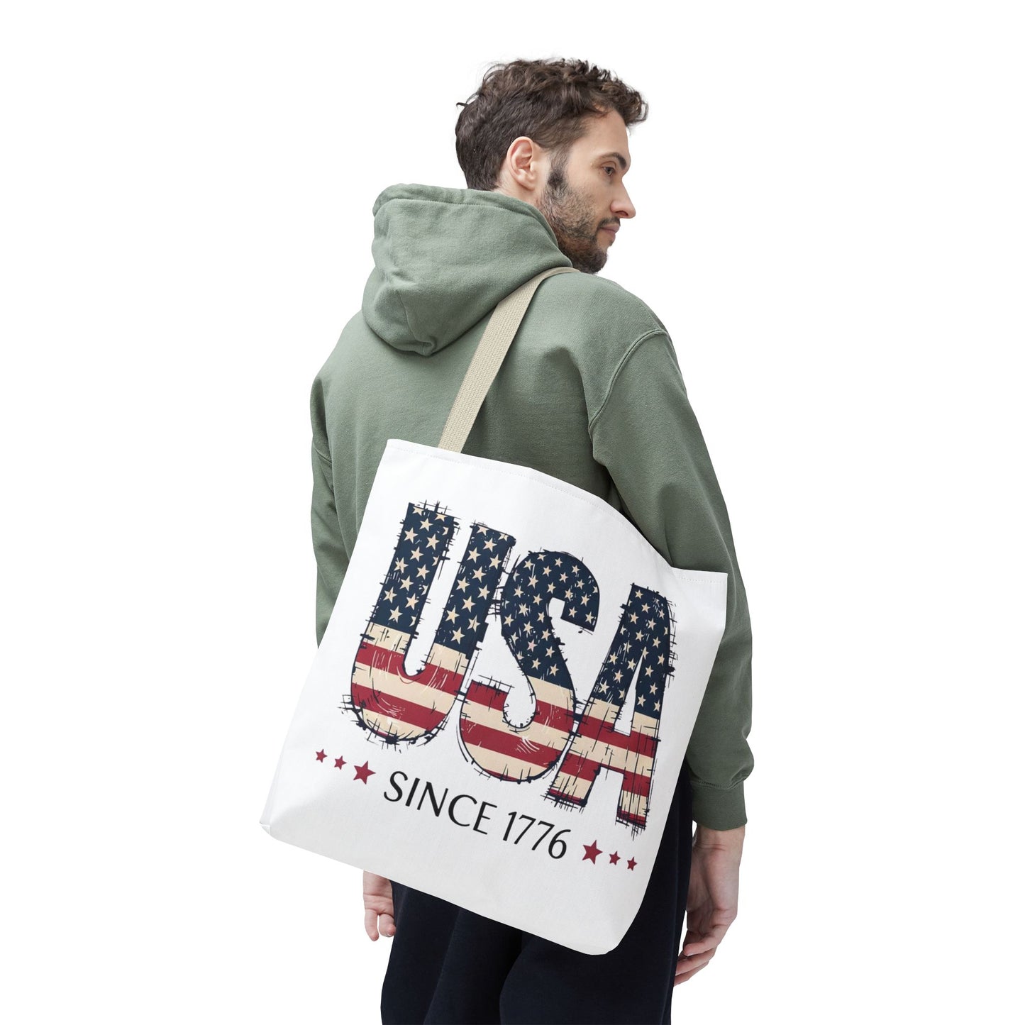 #250 USA Flag "USA Since 1776" Patriotic Tote Bag