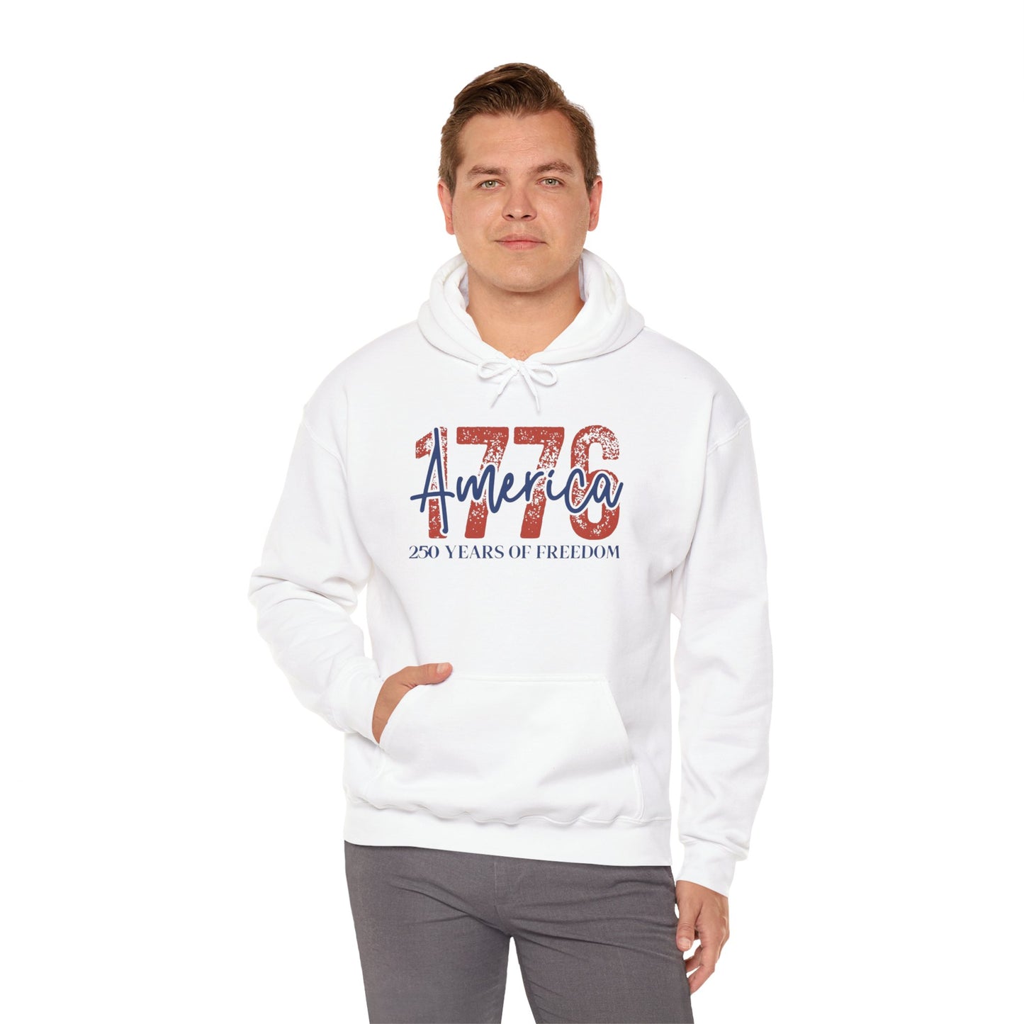 #250 1776 America: 250 Years of Freedom' Patriotic Independence Day Hoodie
