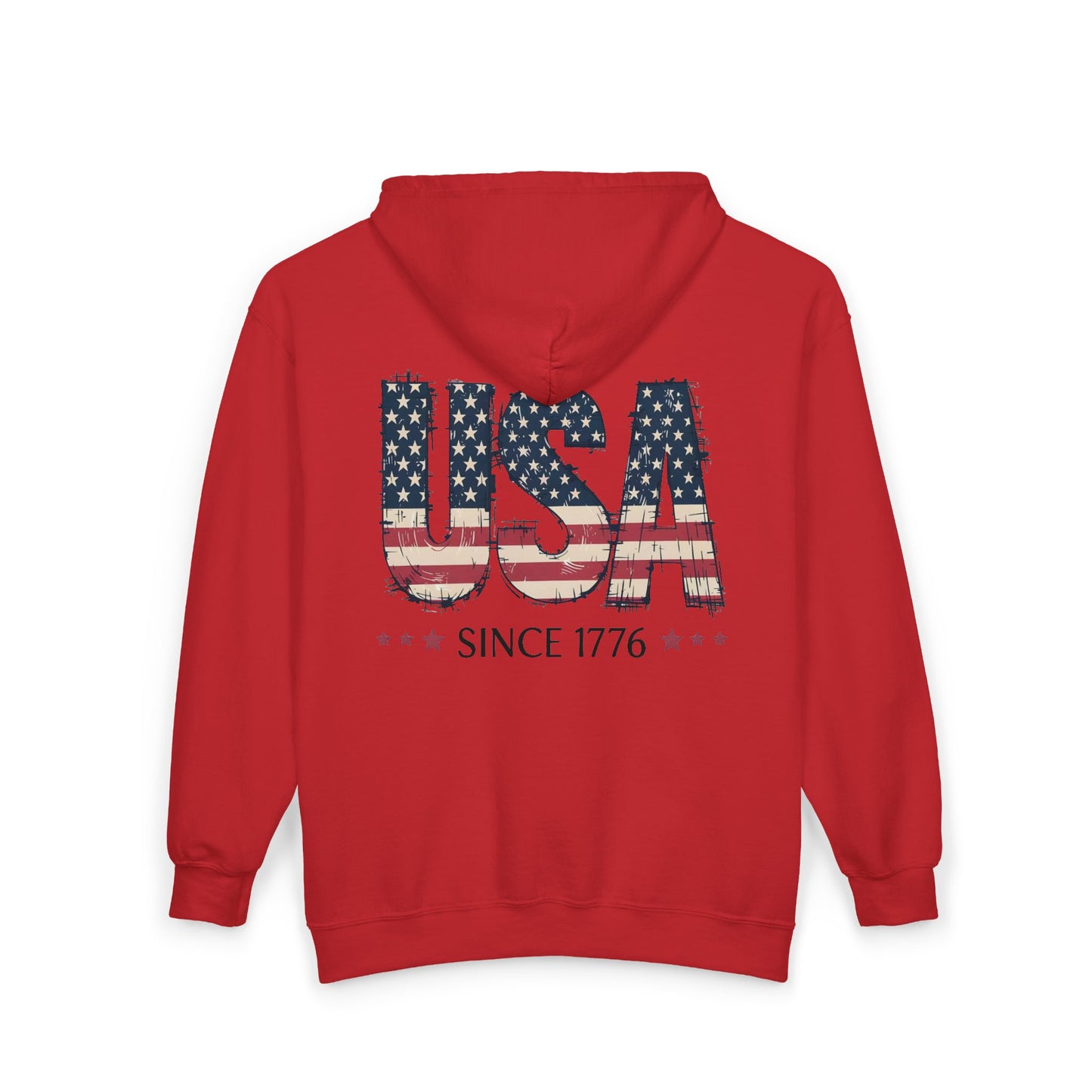 #250 USA Flag "USA Since 1776" Patriotic Zip Hoodie