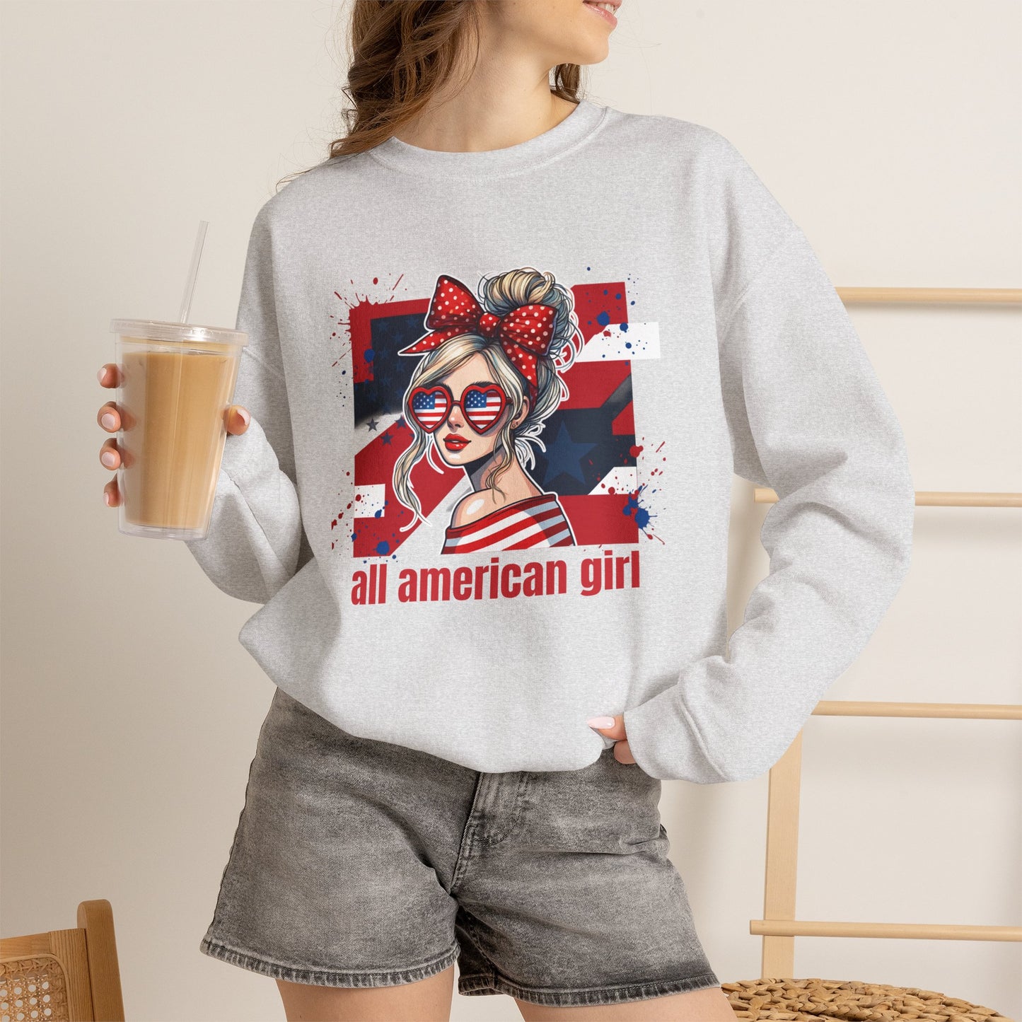 #250 All American Girl Patriotic Sweatshirt