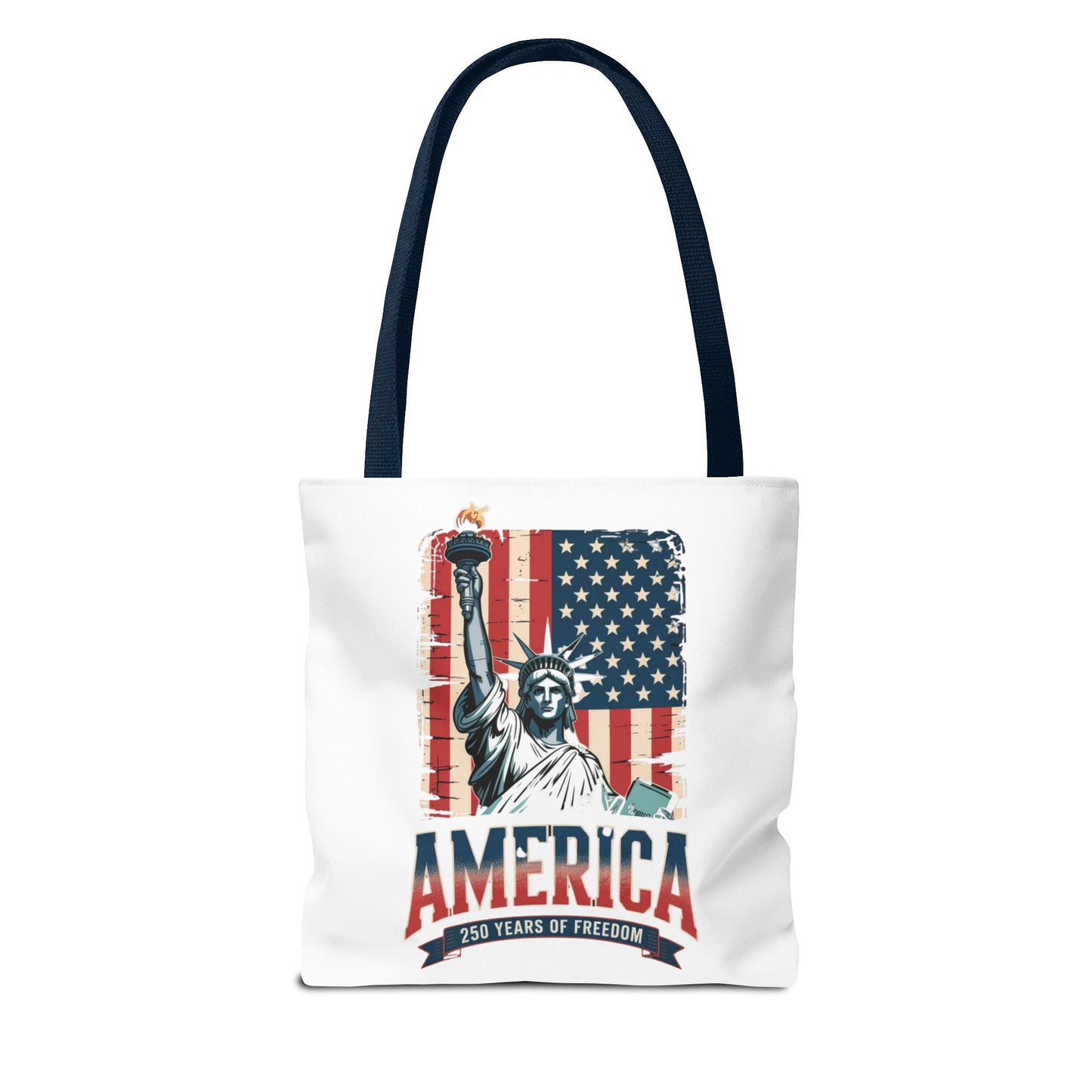 #250 Statue of Liberty American Flag 'America' Patriotic Independence Day Tote Bag