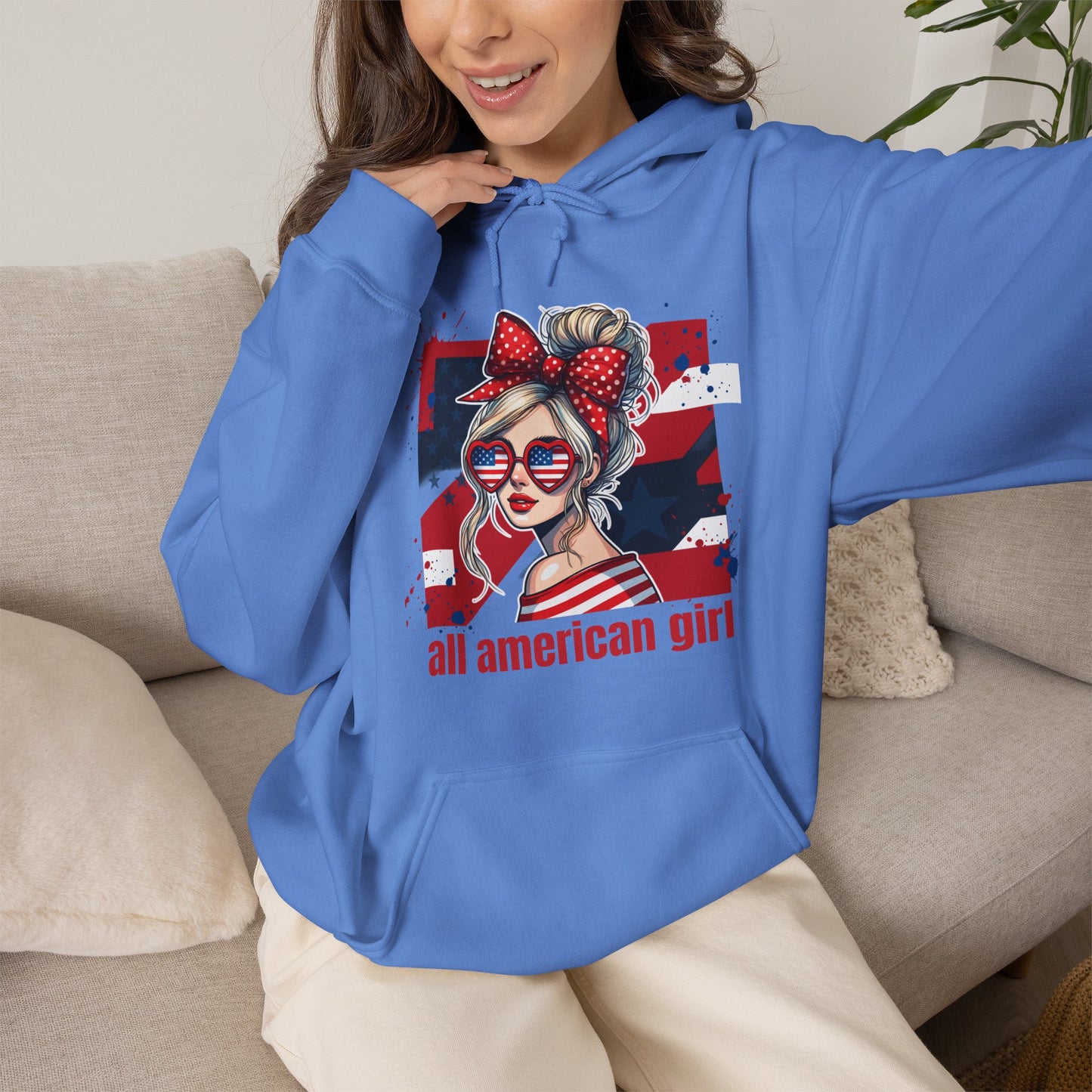 #250 All American Girl Patriotic Hoodie