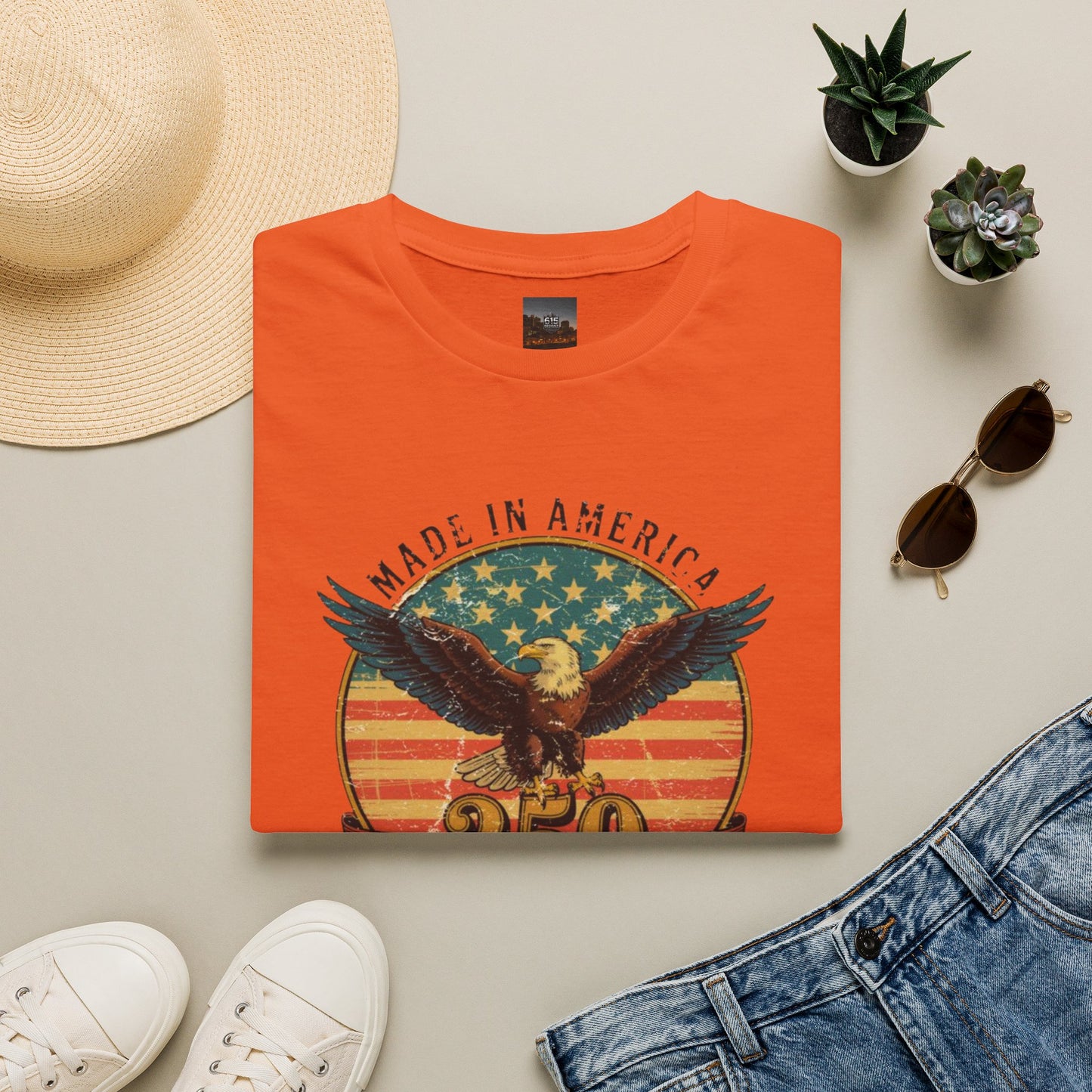 #250 Made in America Eagle 250th Anniversary Patriotic T-Shirt