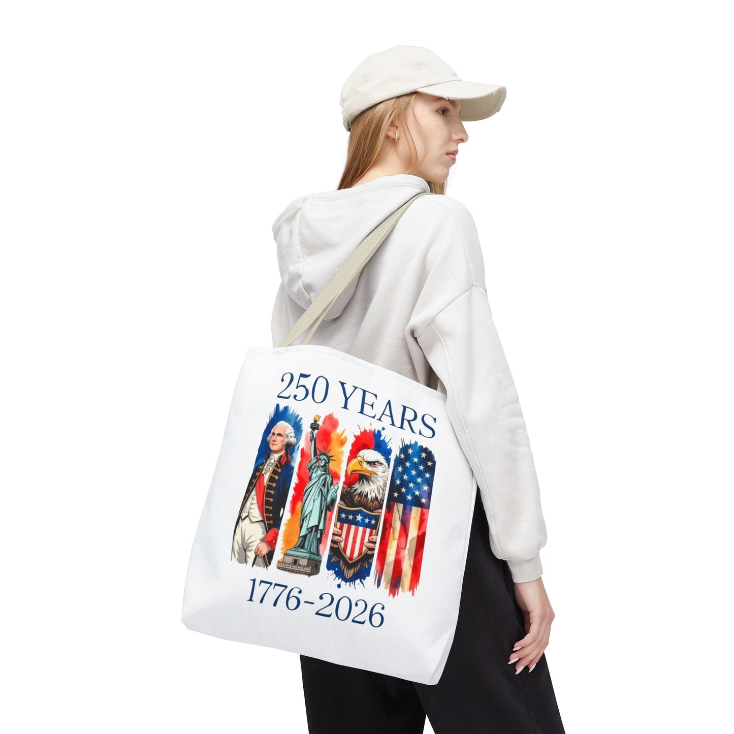 #250 250 Years American History Celebration 1776–2026 Patriotic Tote Bag