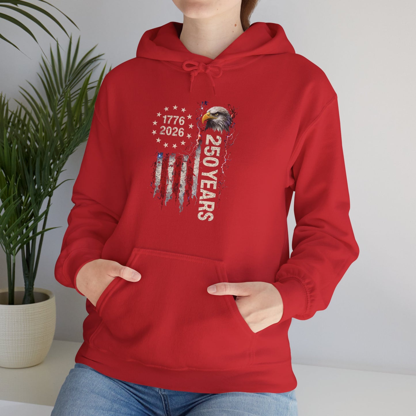 #250 1776-2026 250 Years USA Bicentennial Eagle Hoodie