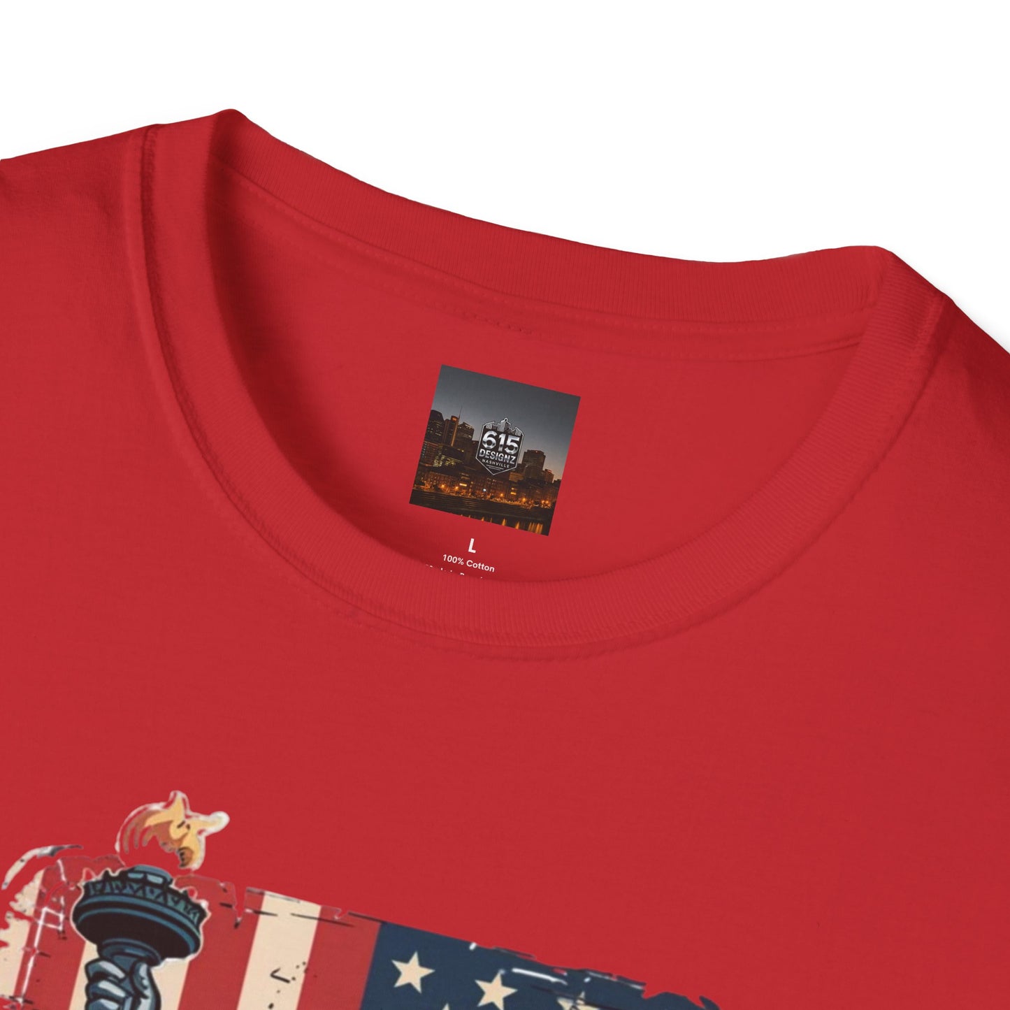 #250 Statue of Liberty American Flag 'America' Patriotic Independence Day T‑Shirt