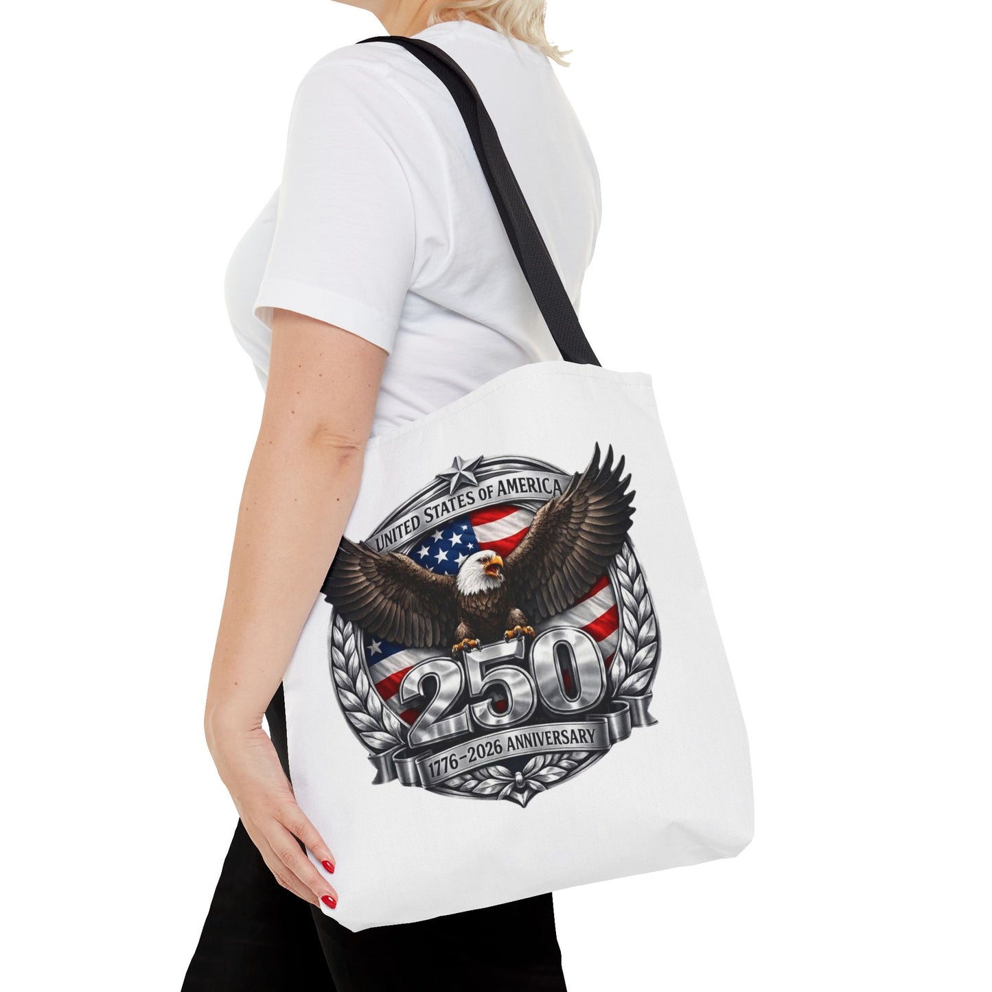 #250 Patriotic Bald Eagle 250 United States Emblem Tote Bag