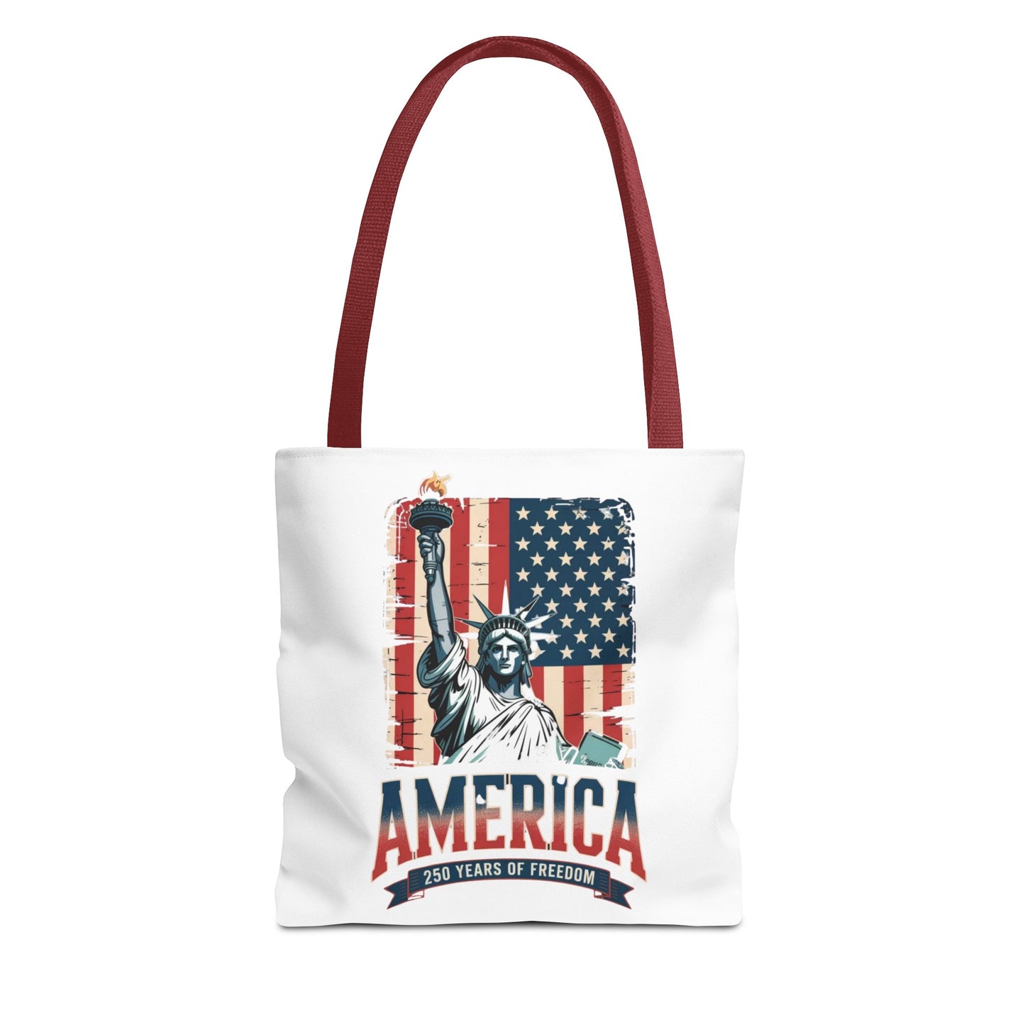 #250 Statue of Liberty American Flag 'America' Patriotic Independence Day Tote Bag