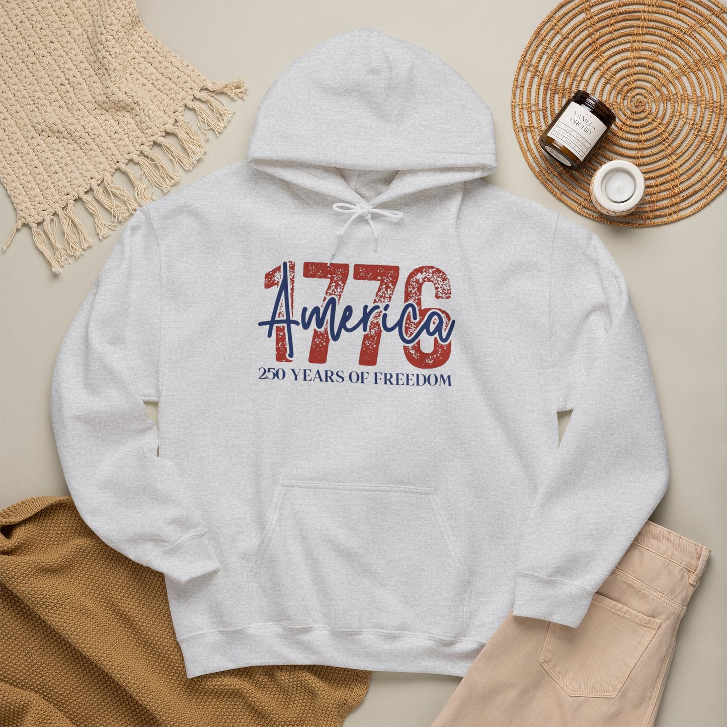 #250 1776 America: 250 Years of Freedom' Patriotic Independence Day Hoodie