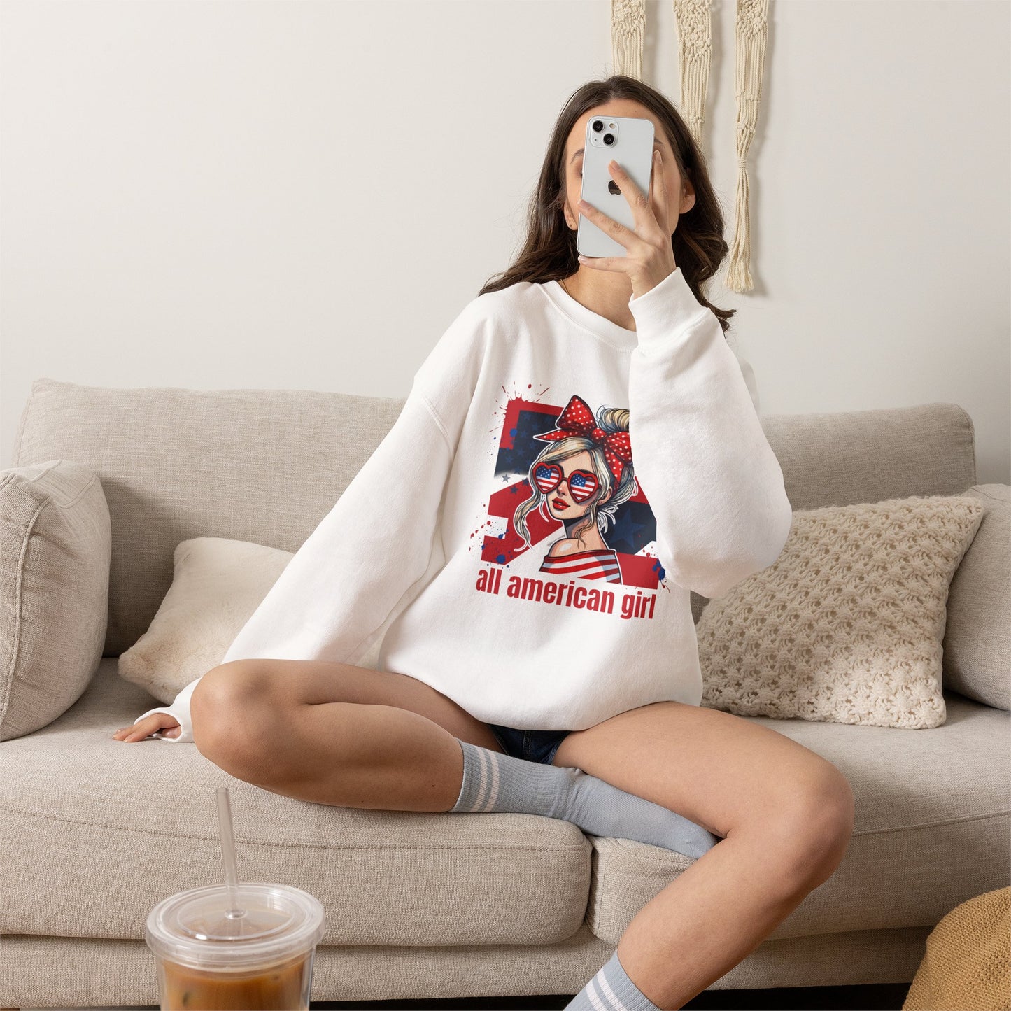 #250 All American Girl Patriotic Sweatshirt