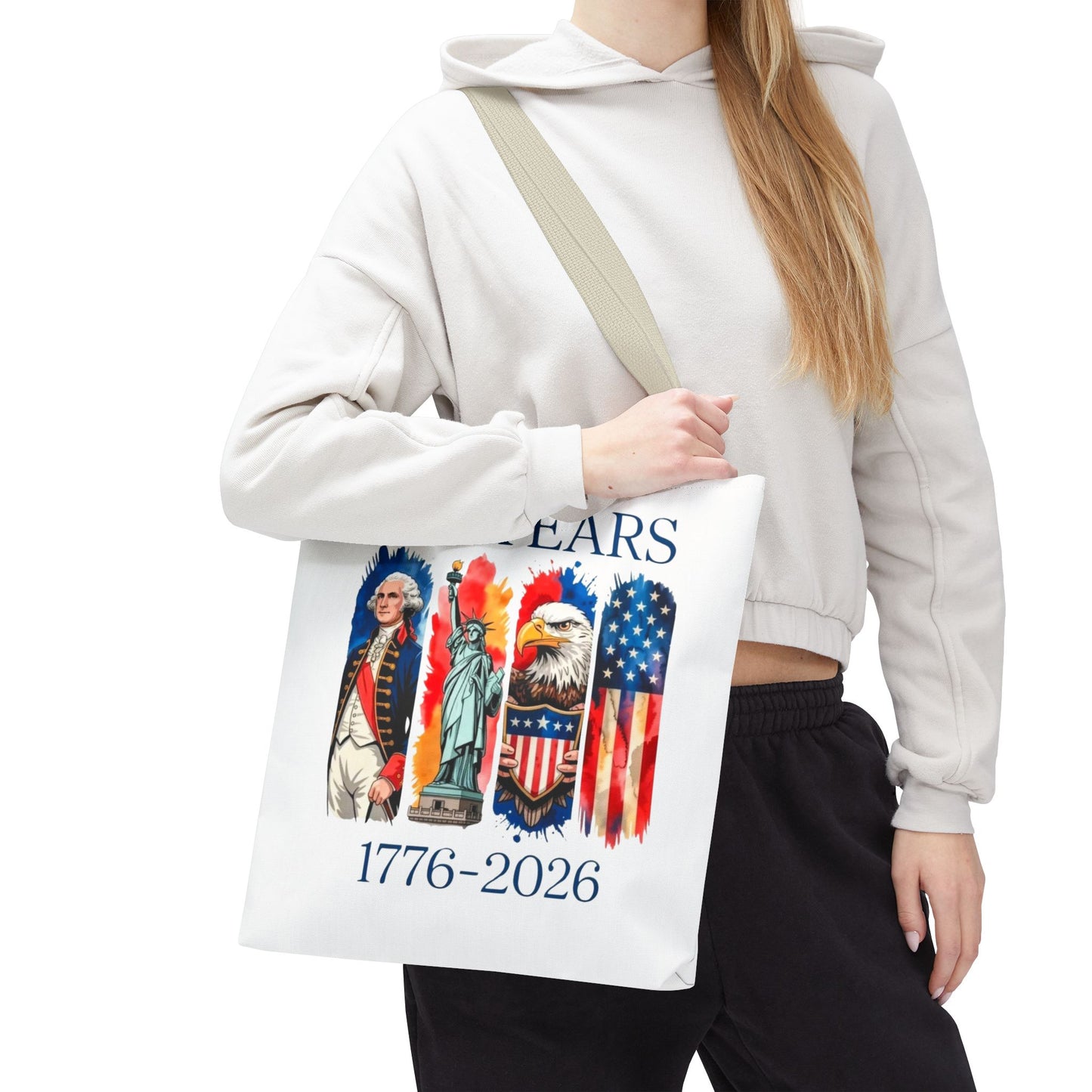 #250 250 Years American History Celebration 1776–2026 Patriotic Tote Bag