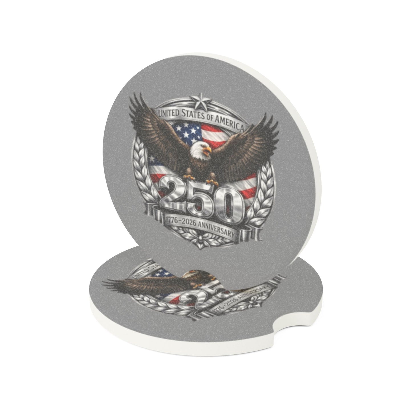#250 Patriotic Bald Eagle 250 United States Emblem Car Coaster Insert