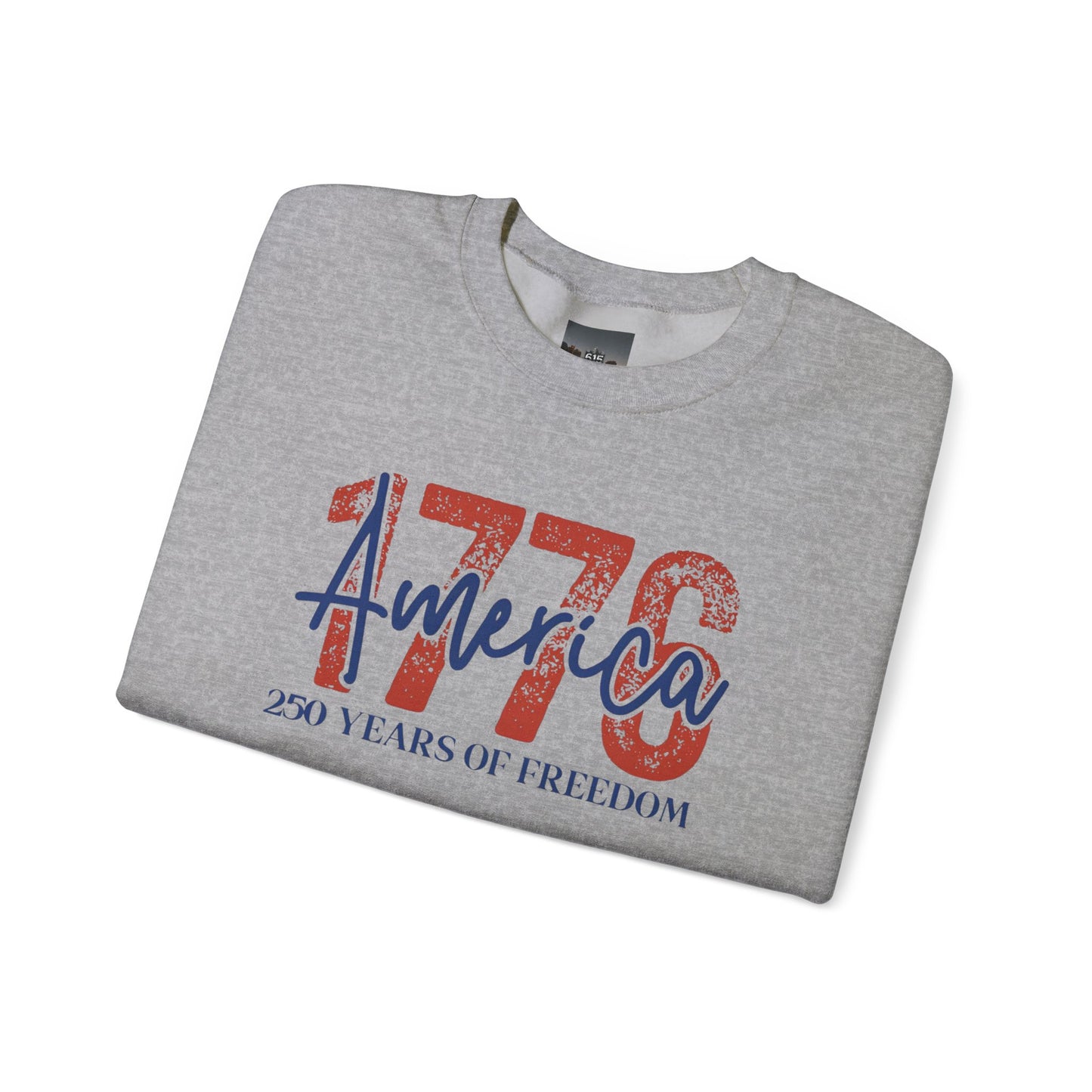 #250 1776 America: 250 Years of Freedom' Patriotic Independence Day Crewneck Sweatshirt