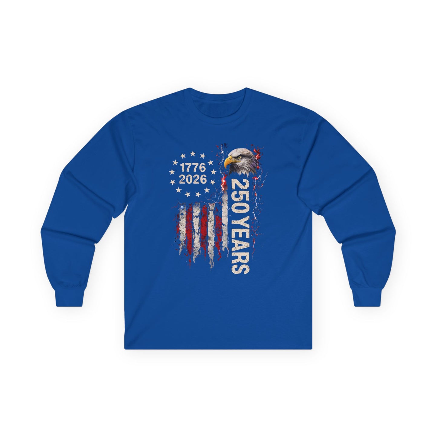 #250 1776-2026 250 Years USA Bicentennial Eagle Long Sleeve Tee