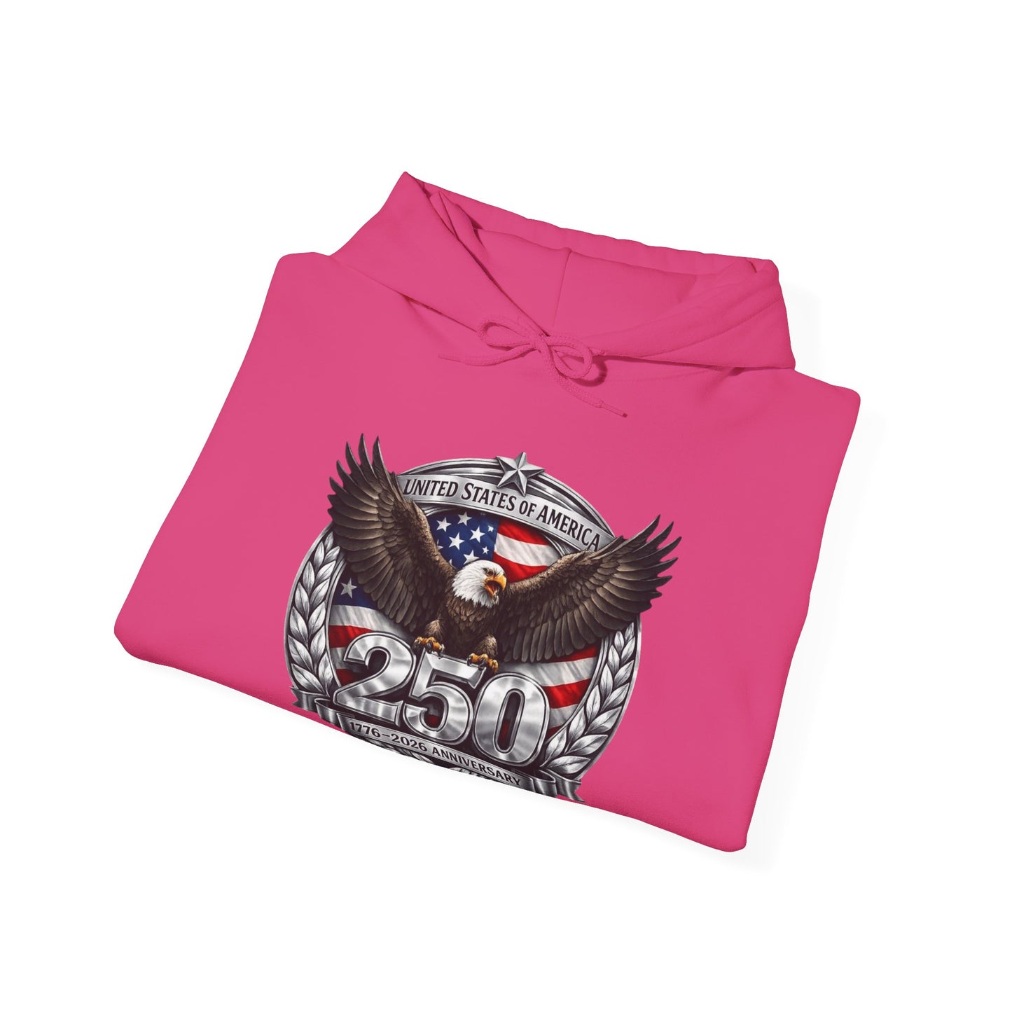 #250 Patriotic Bald Eagle 250 United States Emblem Hoodie