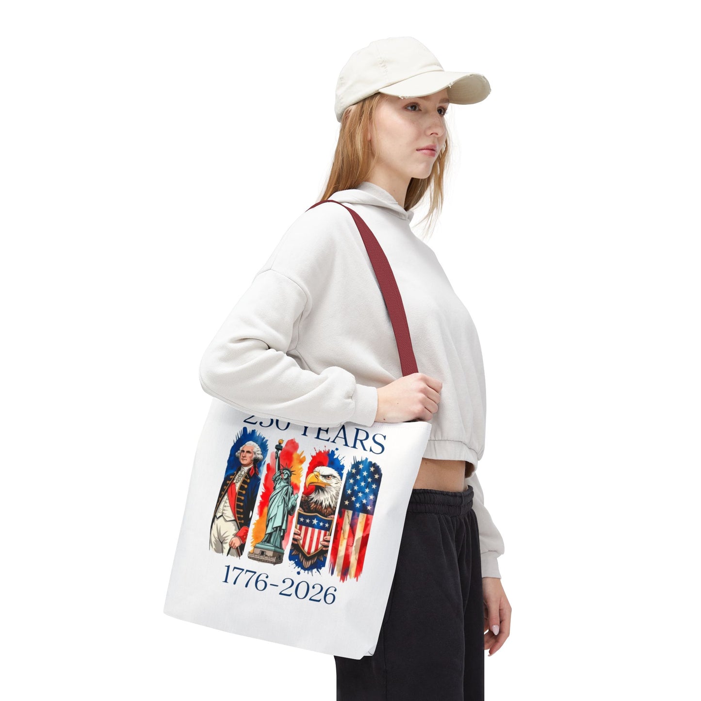 #250 250 Years American History Celebration 1776–2026 Patriotic Tote Bag