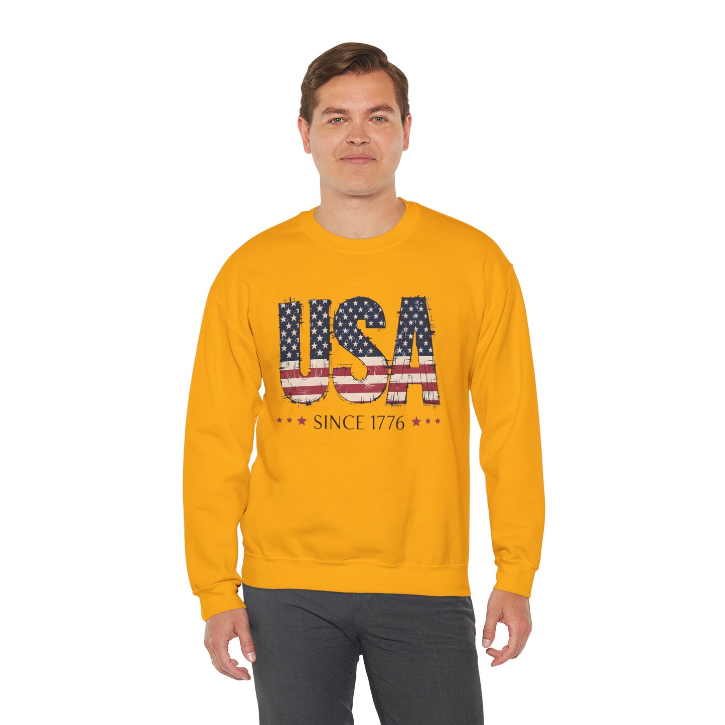 #250 USA Flag "USA Since 1776" Patriotic Crewneck Sweatshirt