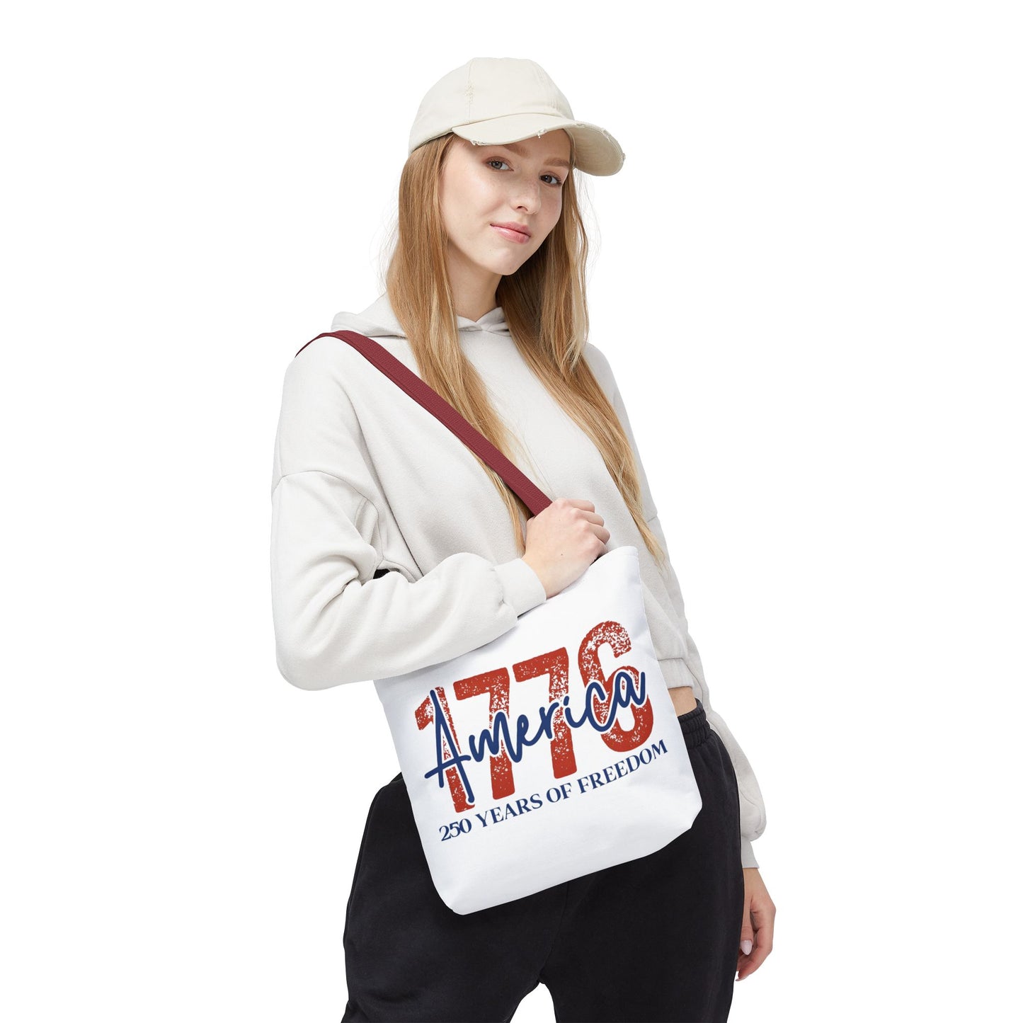 #250 1776 America: 250 Years of Freedom' Patriotic Independence Day Tote Bag