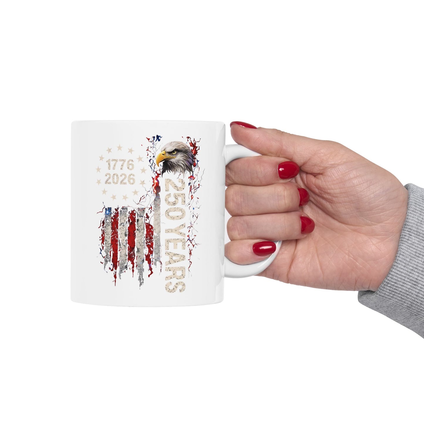 #250 1776-2026 250 Years USA Bicentennial Eagle 'Ceramic Mug Coffee Cup (11oz, 15oz)