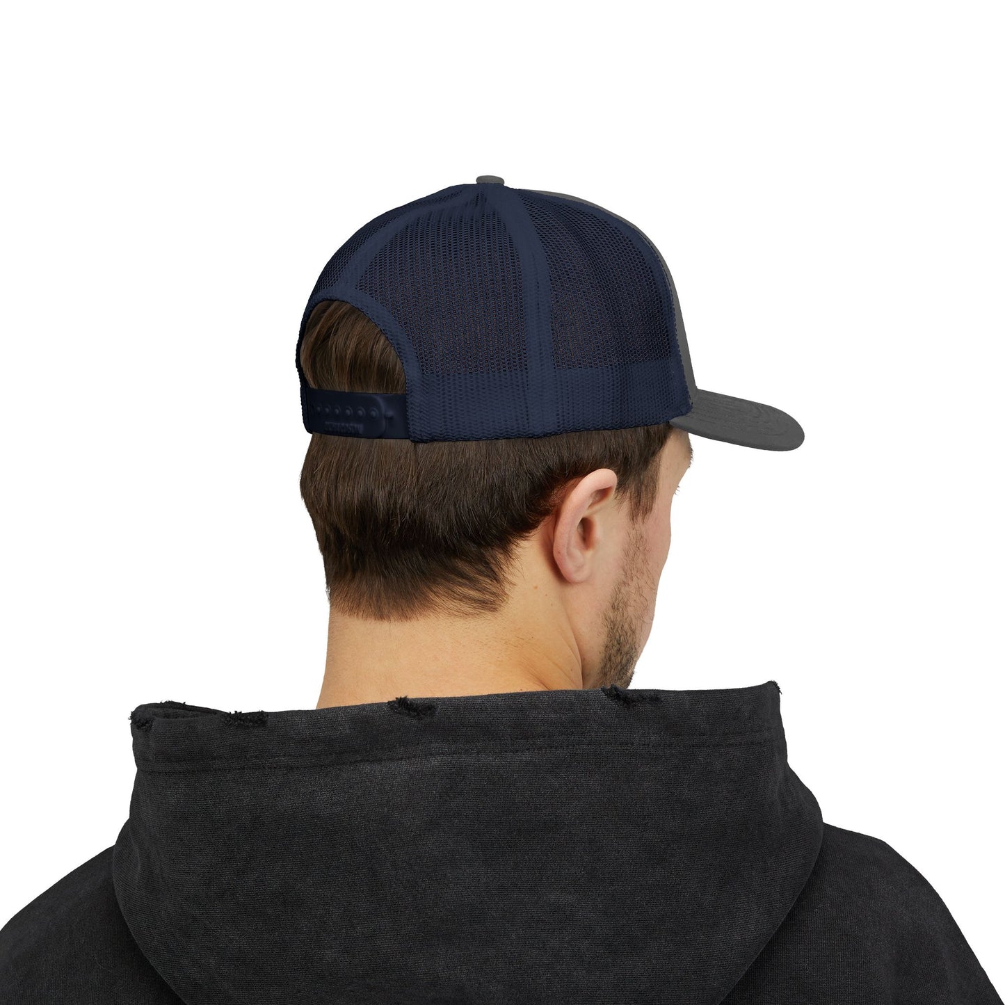 Pick Jesus Guitar Pick Snapback Trucker Cap Christian Guitar Pick Design (Romans 10:13)